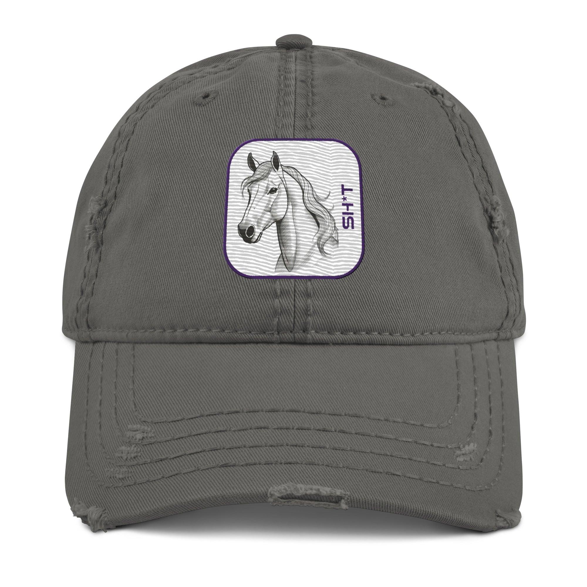 'Horse Sh*t' Distressed Dad Hat - POMA Graphics