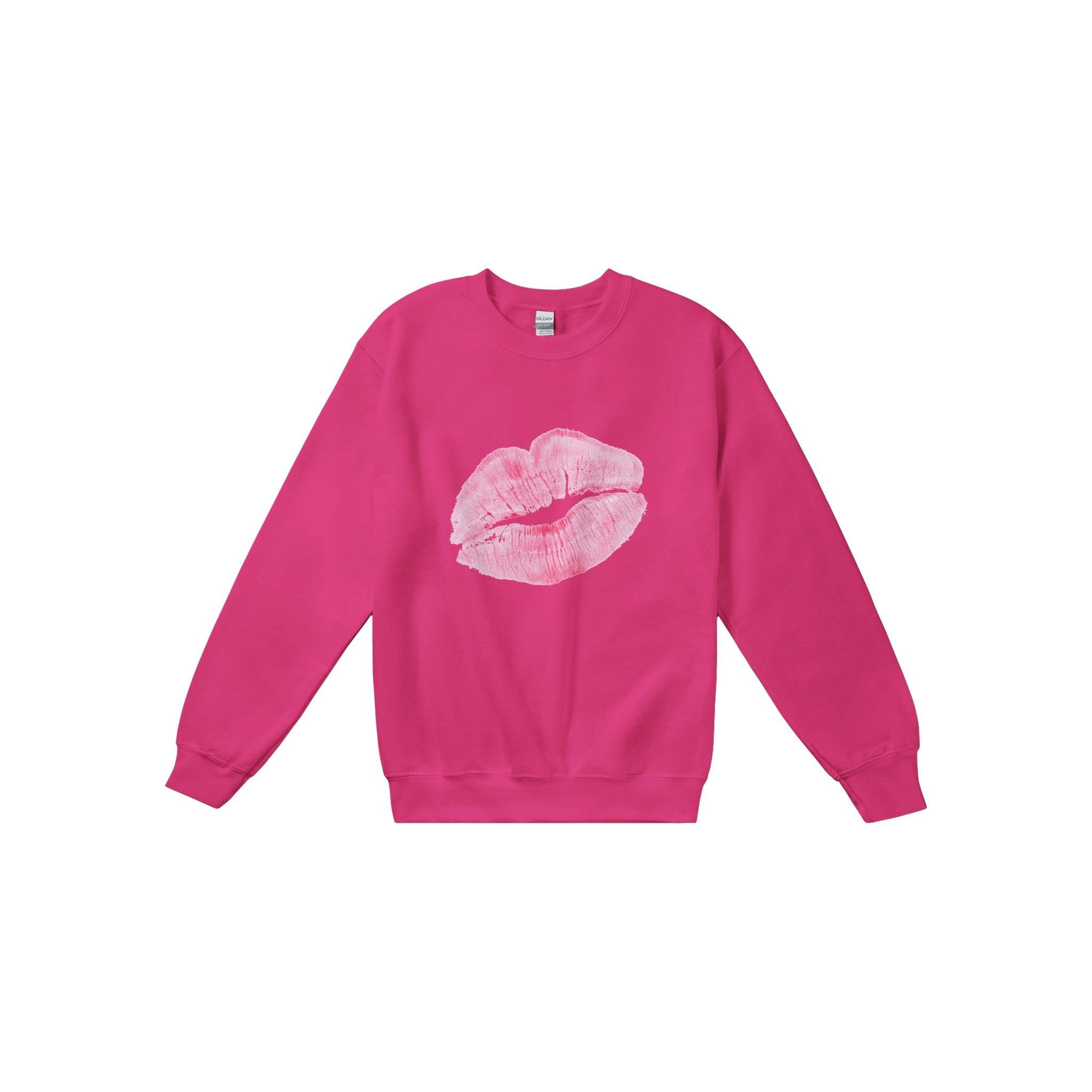 'Lipstick Kiss Pink'Boyfriend Sweatshirt - POMA
