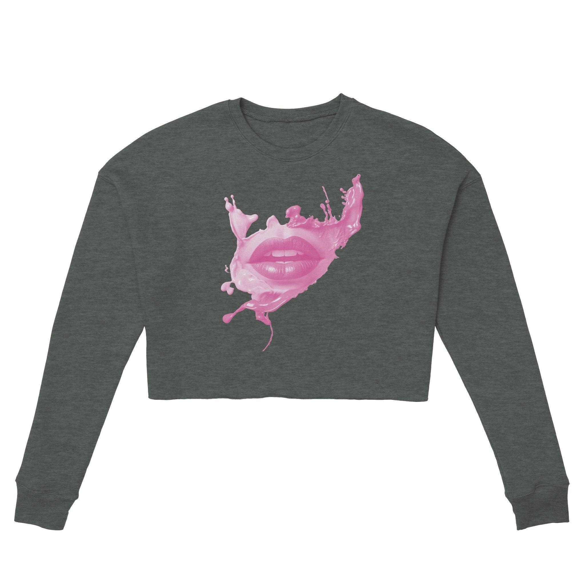 'Kiss Me' Cropped Sweatshirt - POMA