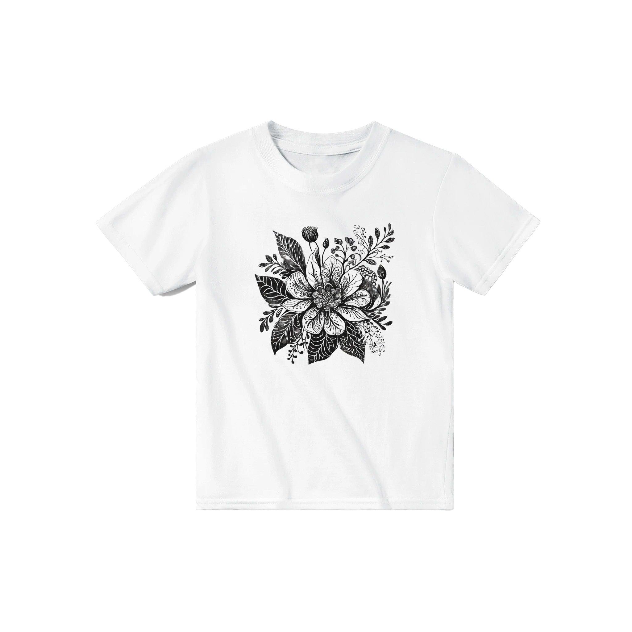 'Floral B&W 2' Baby Tee - POMA