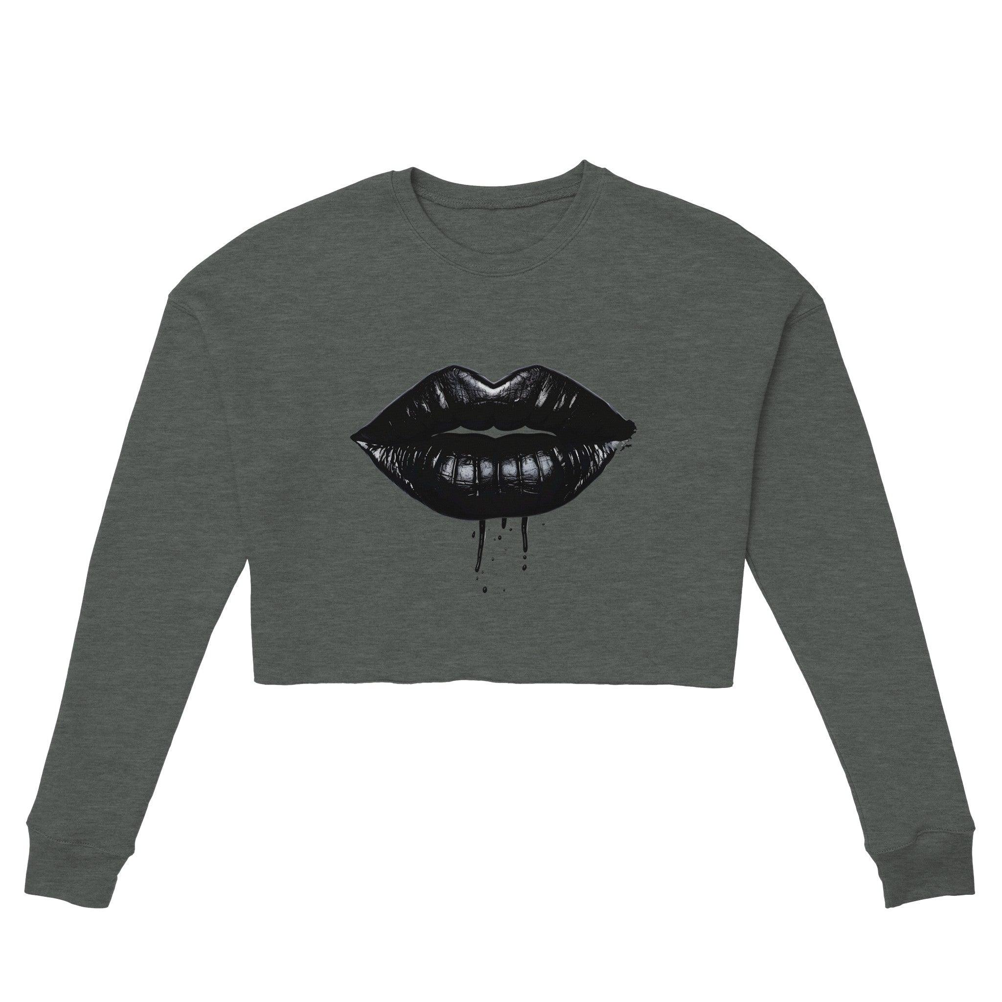 'Lipstick Coal' Cropped Sweatshirt - POMA
