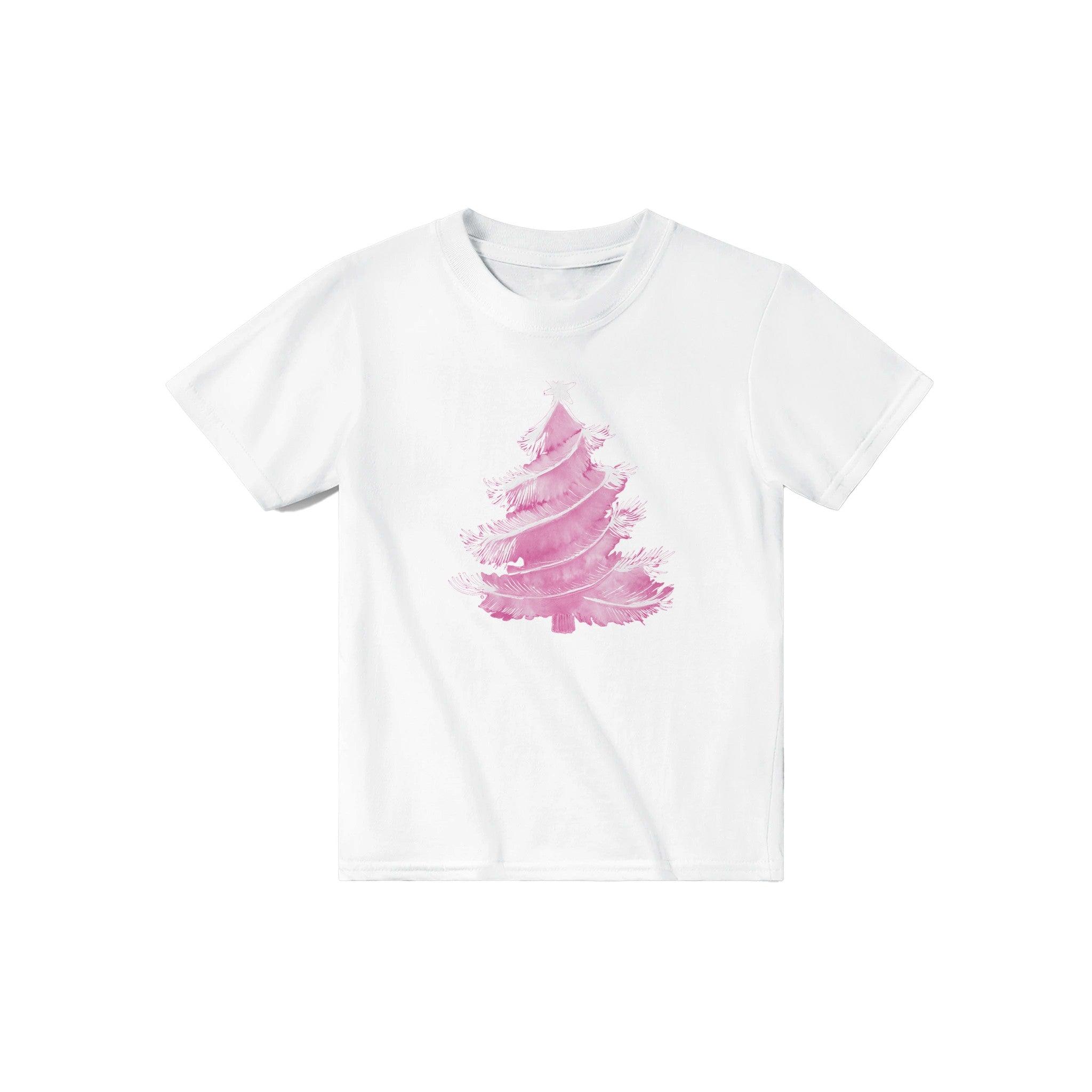 'Christmas Tree Pink Brush' Baby Tee - POMA