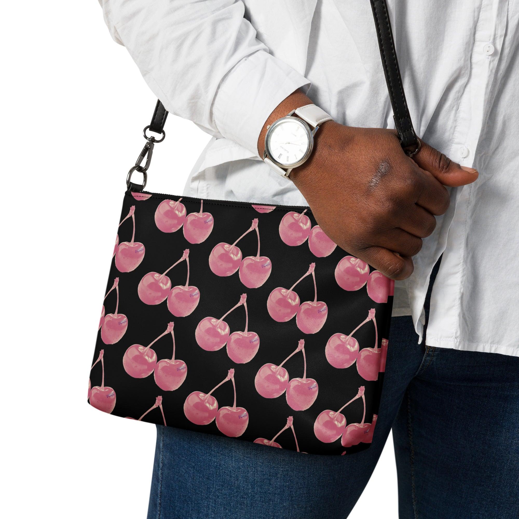 'Cherry Red' Black Crossbody bag - POMA Graphics