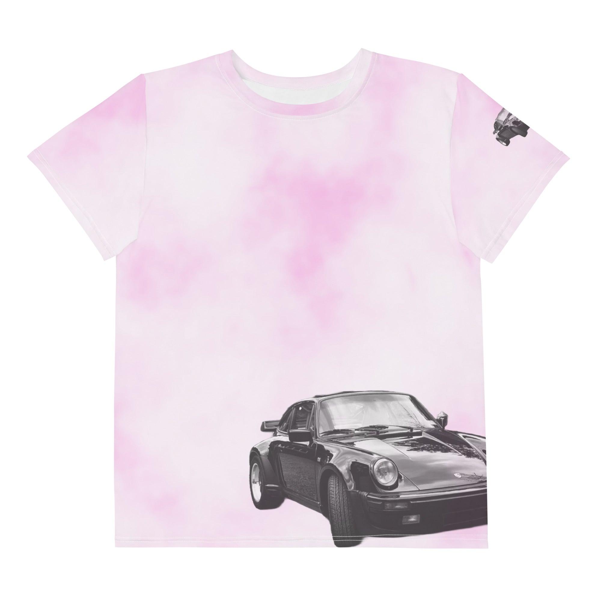 '80's Porsche' Tie-Dye Baby Tee - All Over Print