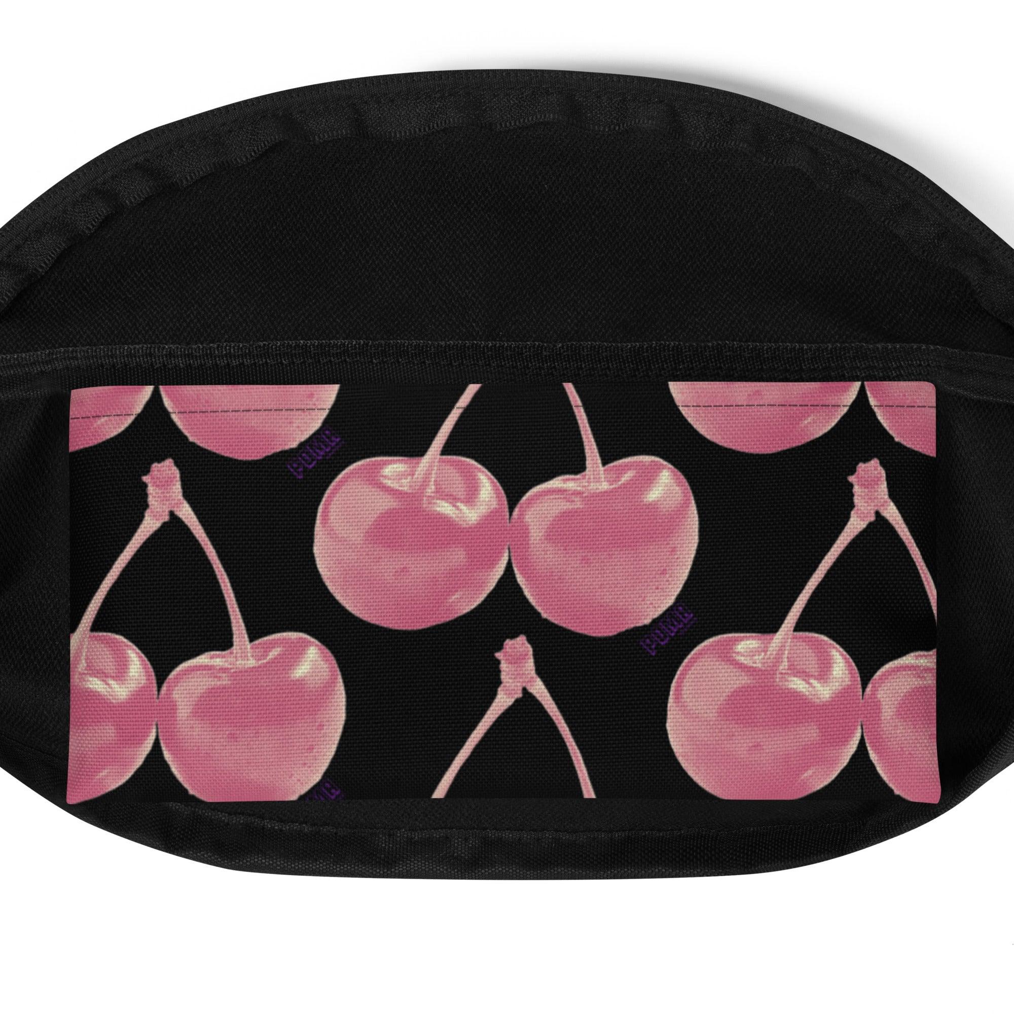 'Cherry Red' Black Bum Bag - POMA Graphics