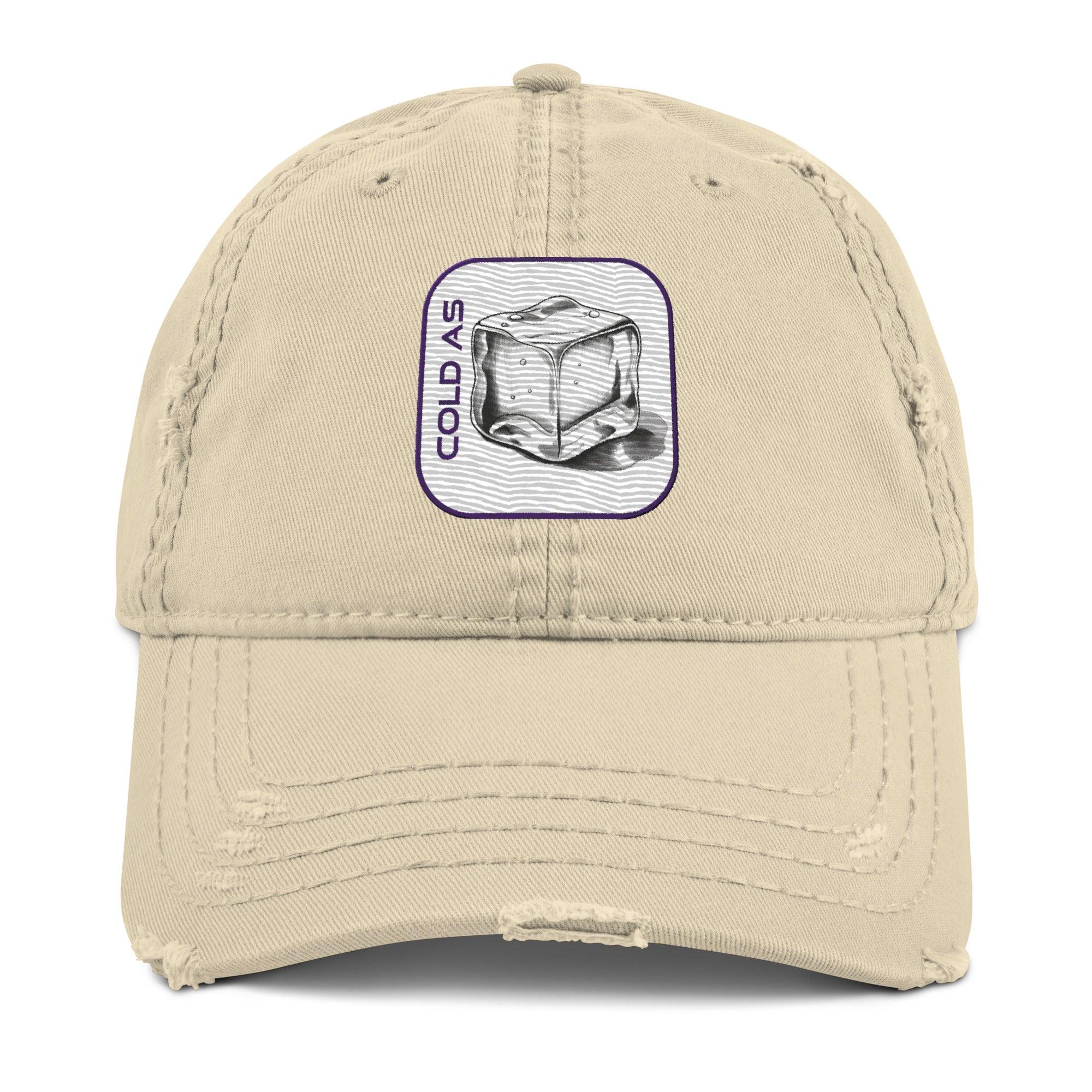 'Cold As Ice' Distressed Dad Hat - POMA Graphics