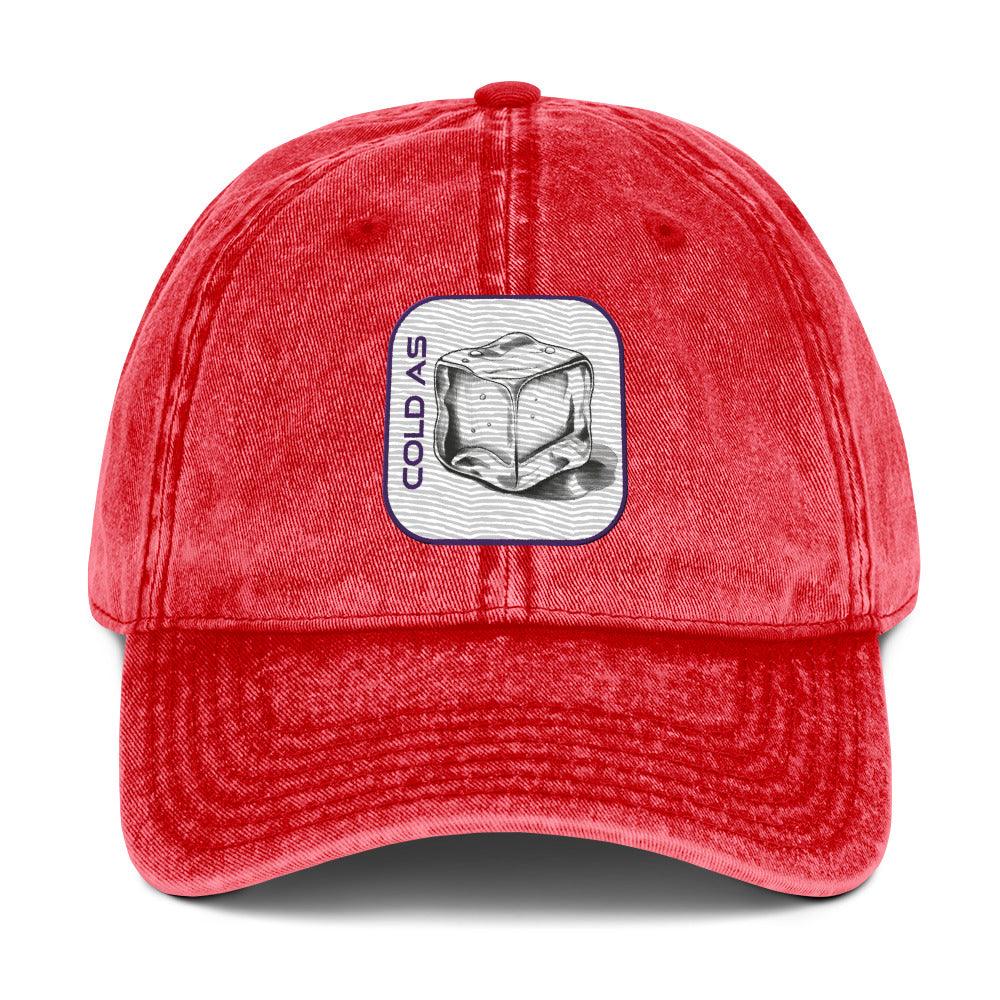 'Cold As Ice' Vintage Cotton Twill Cap - POMA Graphics