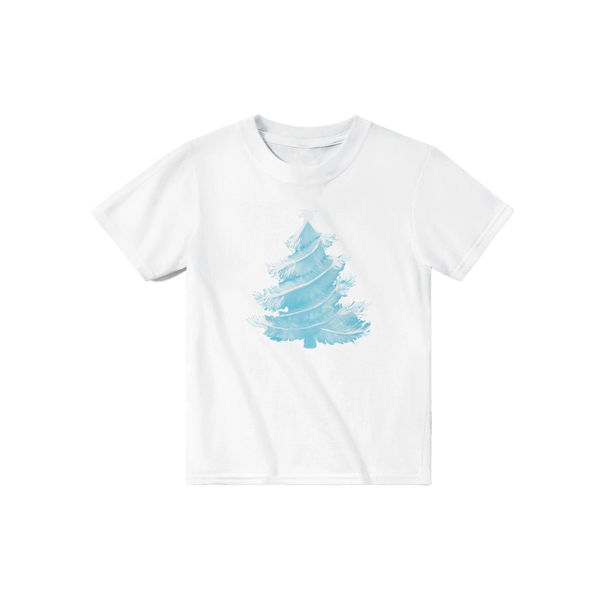 'Christmas Tree Blue Brush' Baby Tee - POMA