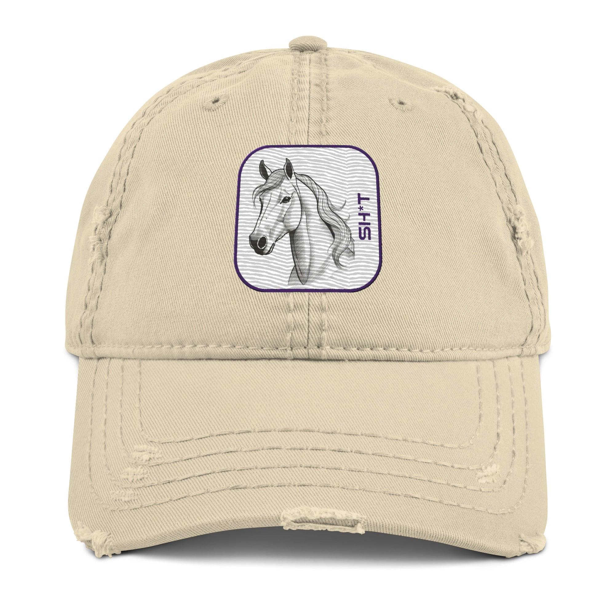 'Horse Sh*t' Distressed Dad Hat - POMA Graphics