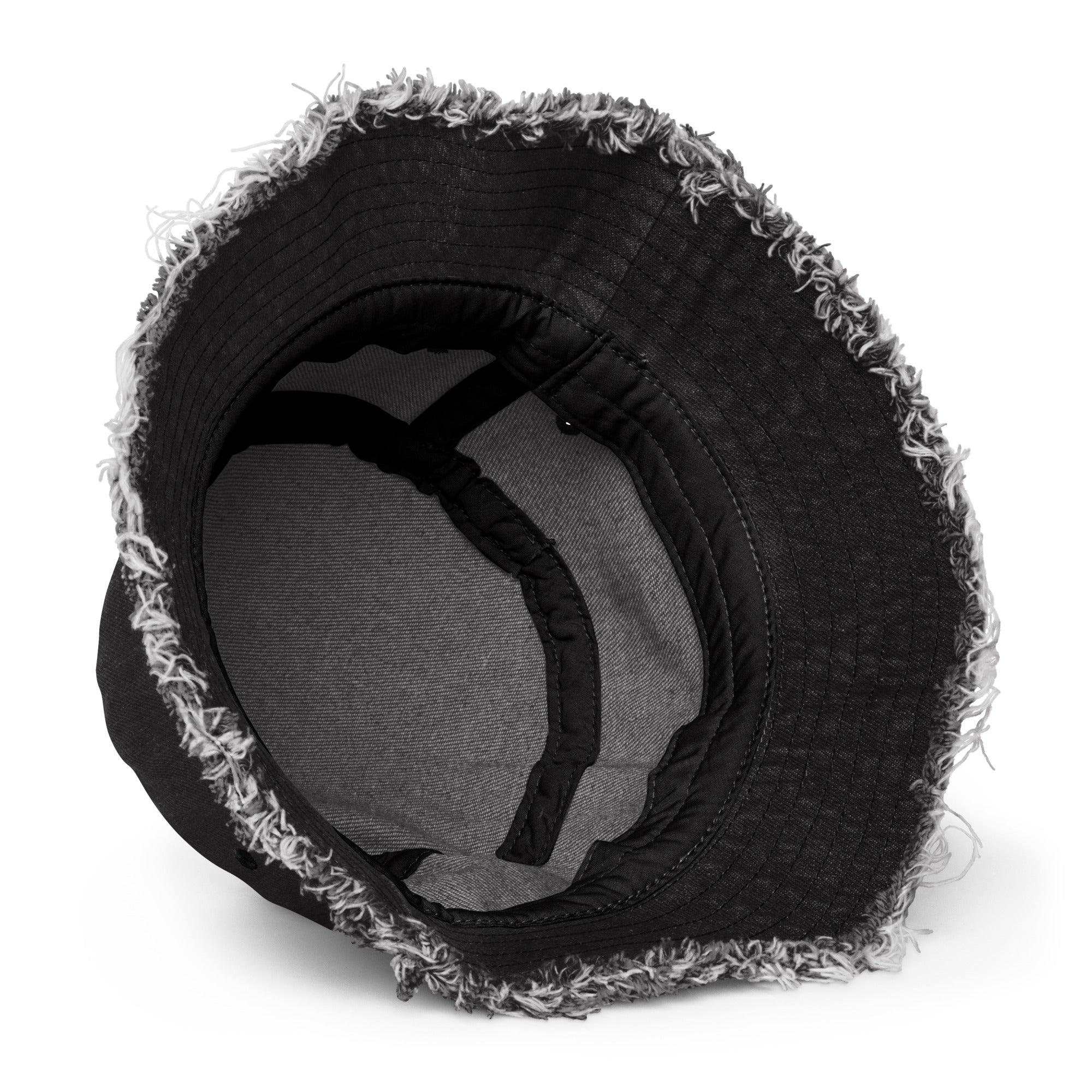 'POMA Graphics' Distressed denim bucket hat - POMA Graphics