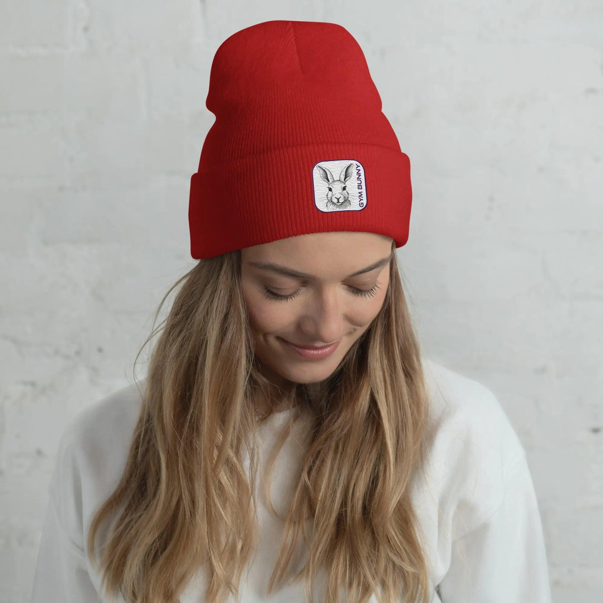 'Gym Bunny' Cuffed Beanie - POMA Graphics