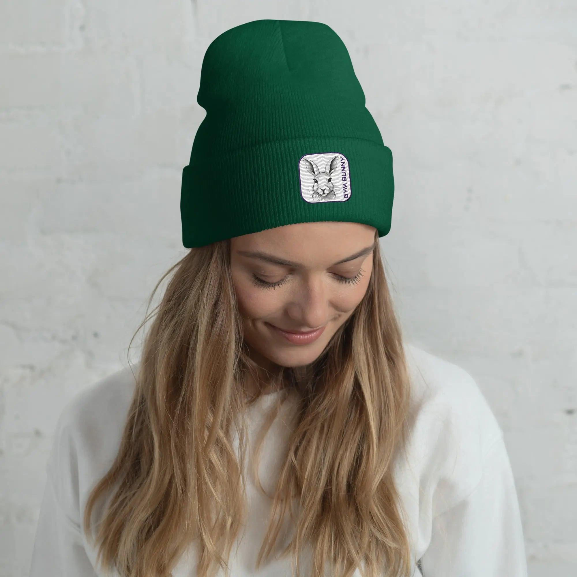 'Gym Bunny' Cuffed Beanie - POMA Graphics