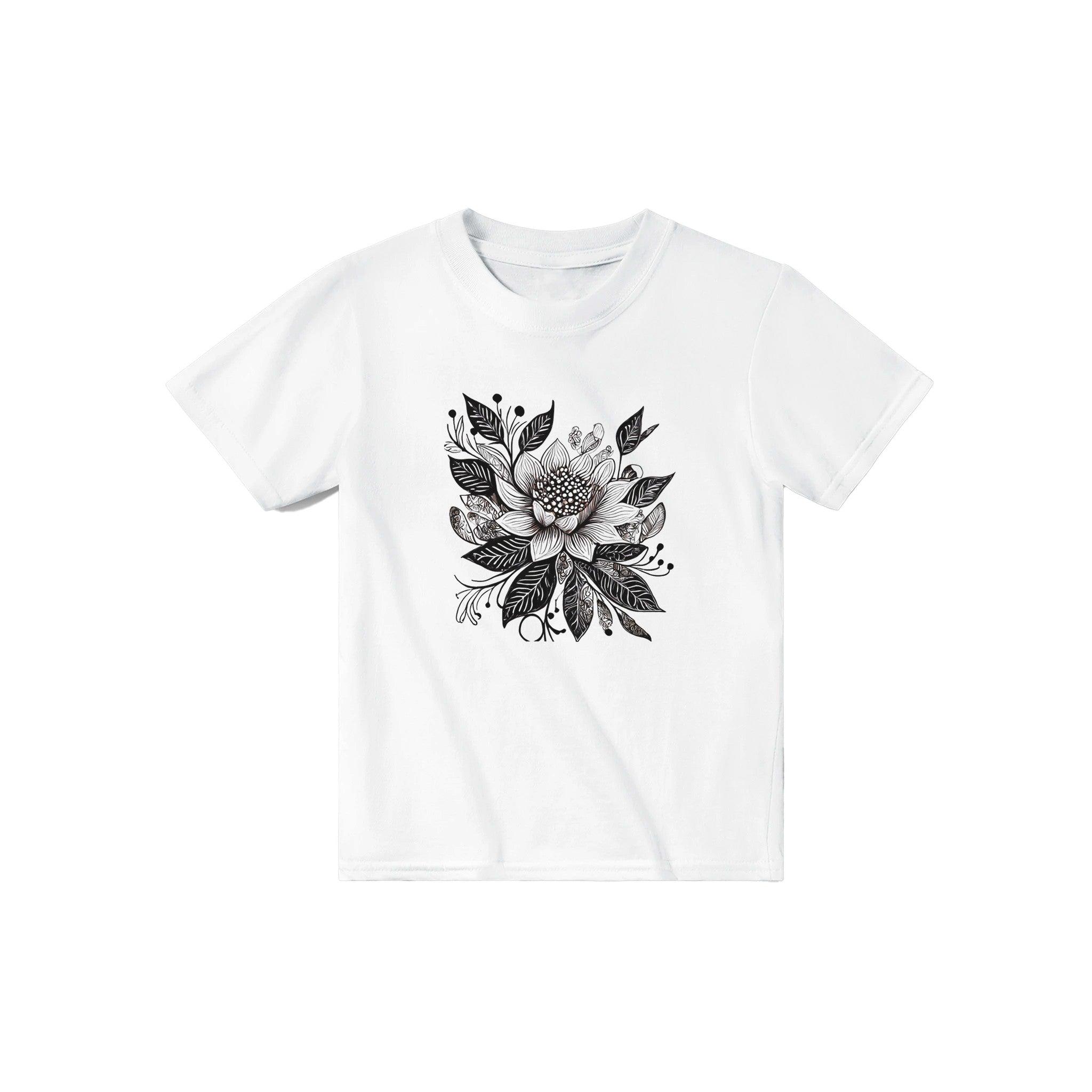 'Floral B&W' Baby Tee - POMA
