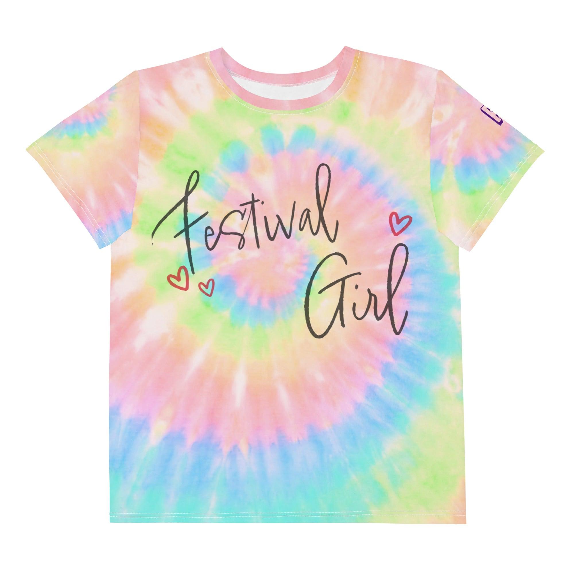 'Festival Girl' Tie-Dye Baby Tee - POMA Graphics