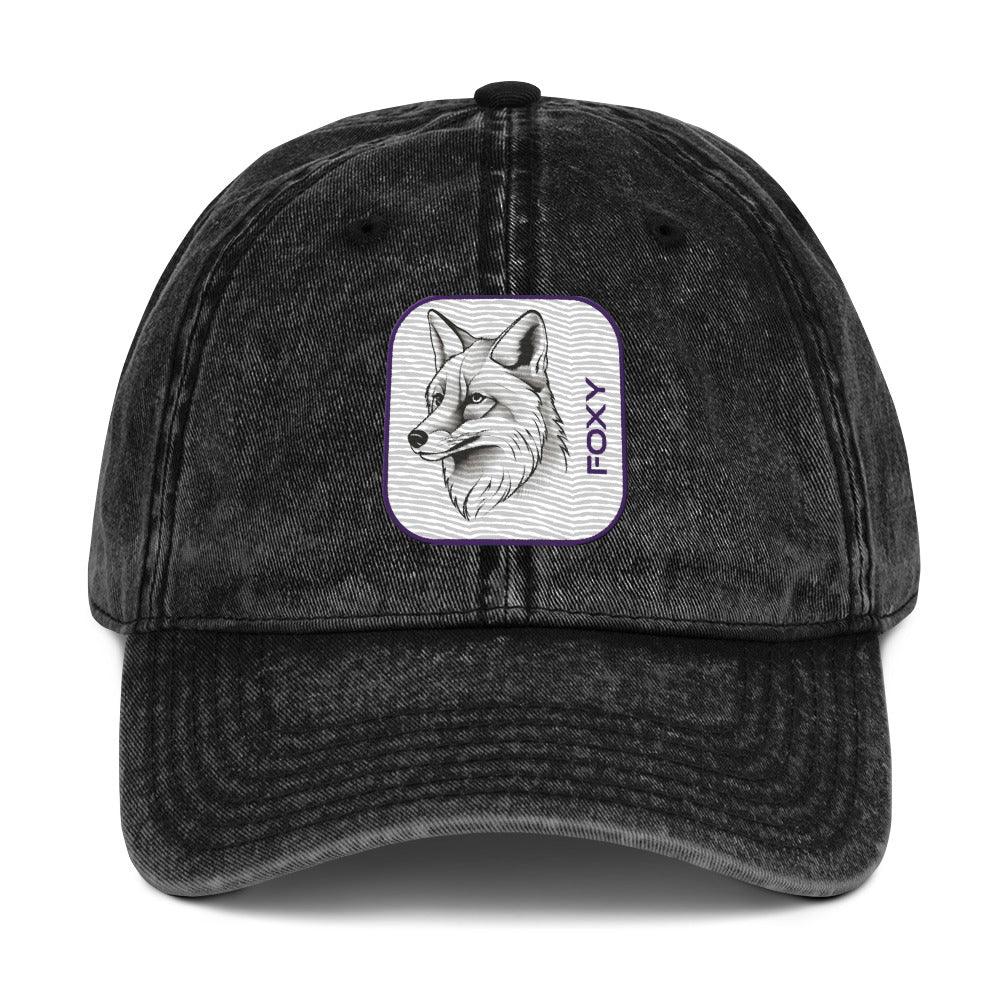 'Foxy' Vintage Cotton Twill Cap - POMA Graphics