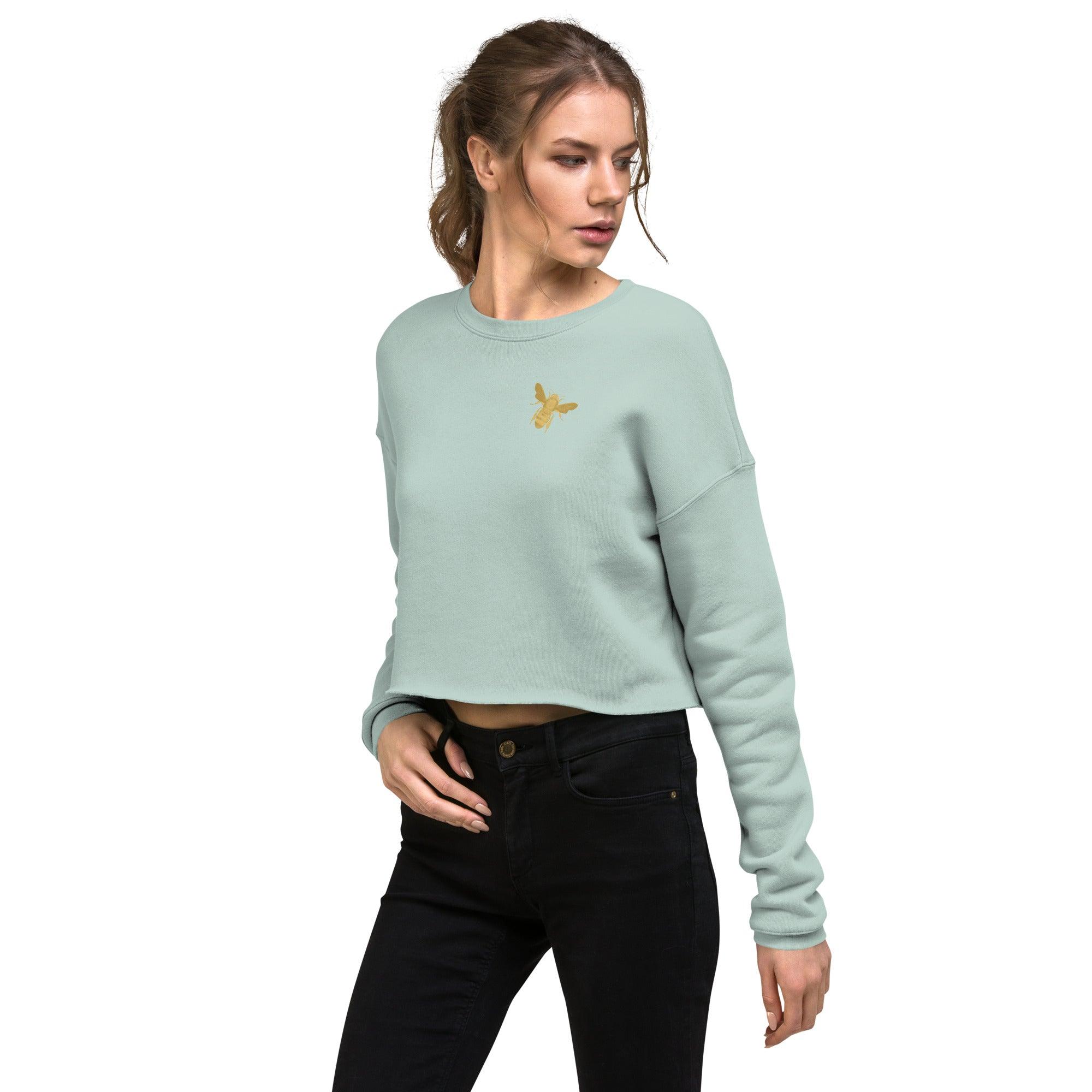 'Gold Edition Bee' Cropped Sweatshirt - POMA Graphics