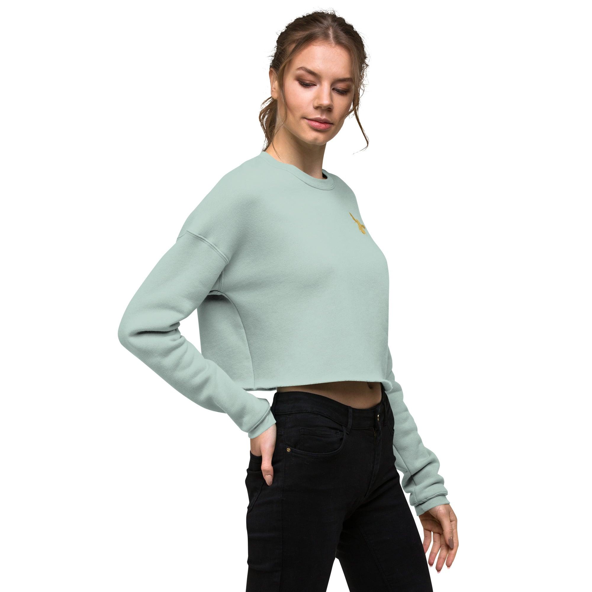 'Gold Edition Bee' Cropped Sweatshirt - POMA Graphics