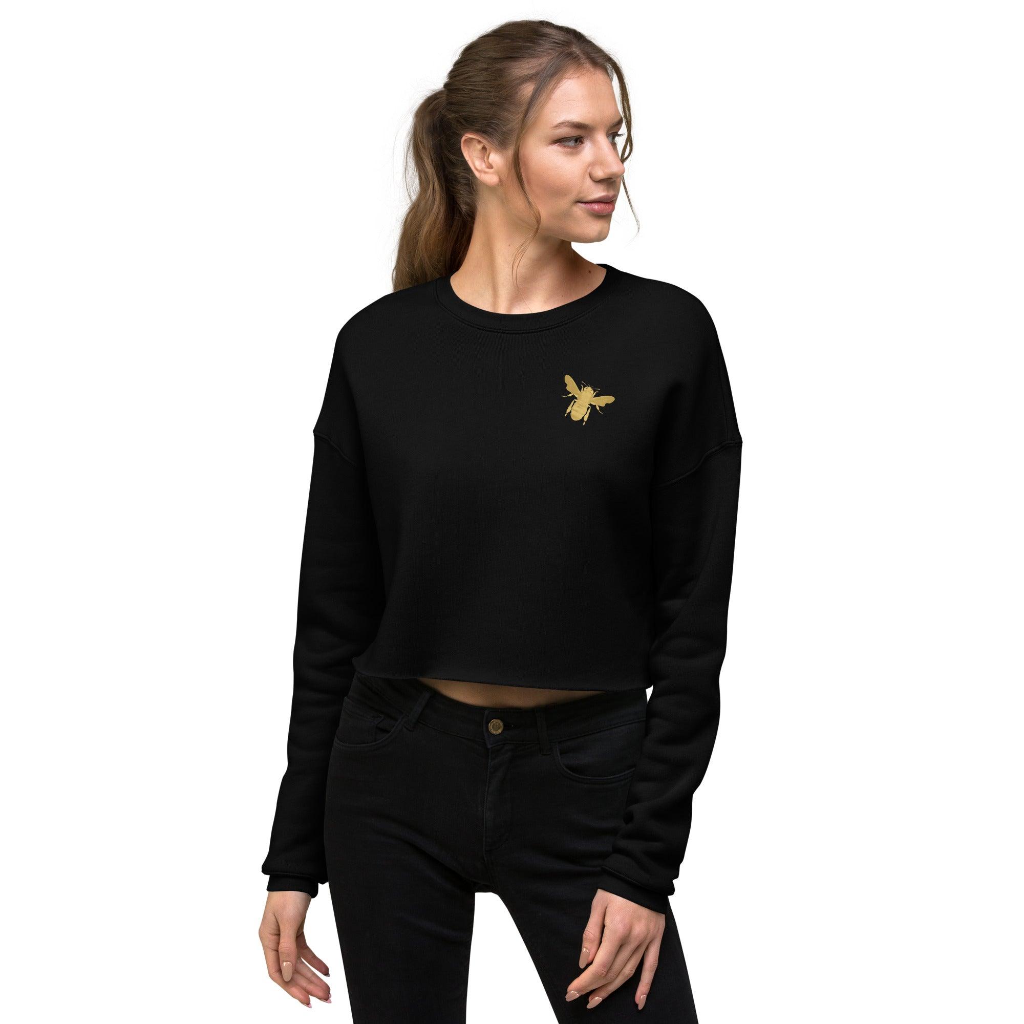 'Gold Edition Bee' Cropped Sweatshirt - POMA Graphics