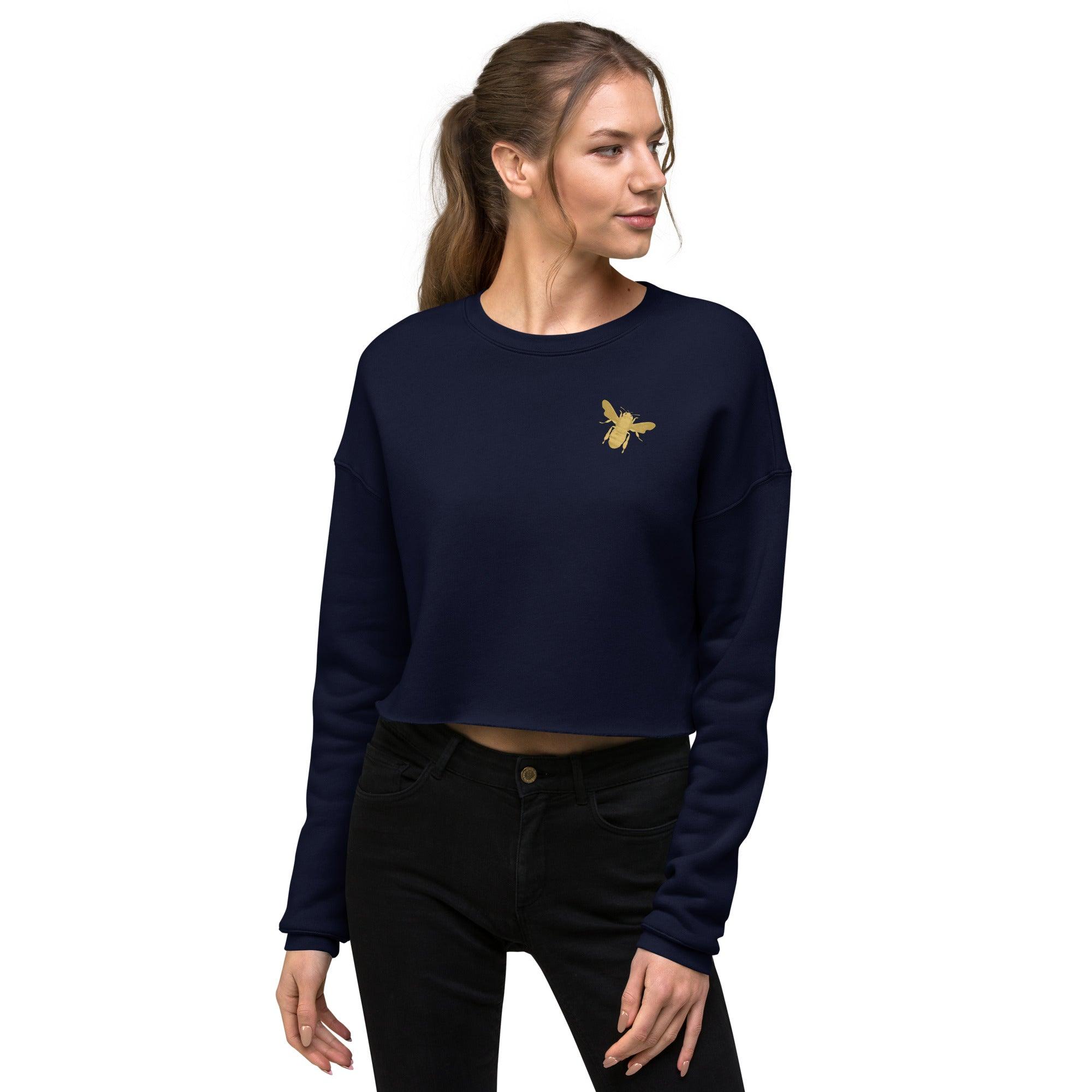 'Gold Edition Bee' Cropped Sweatshirt - POMA Graphics