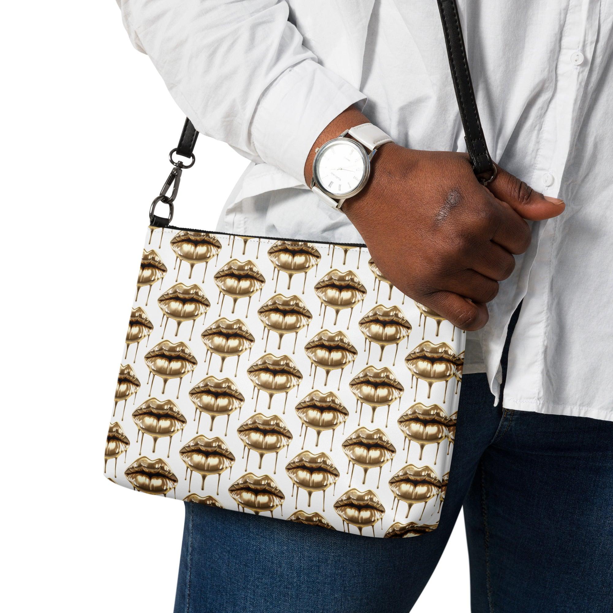 'Gold Lips' Crossbody bag - POMA Graphics