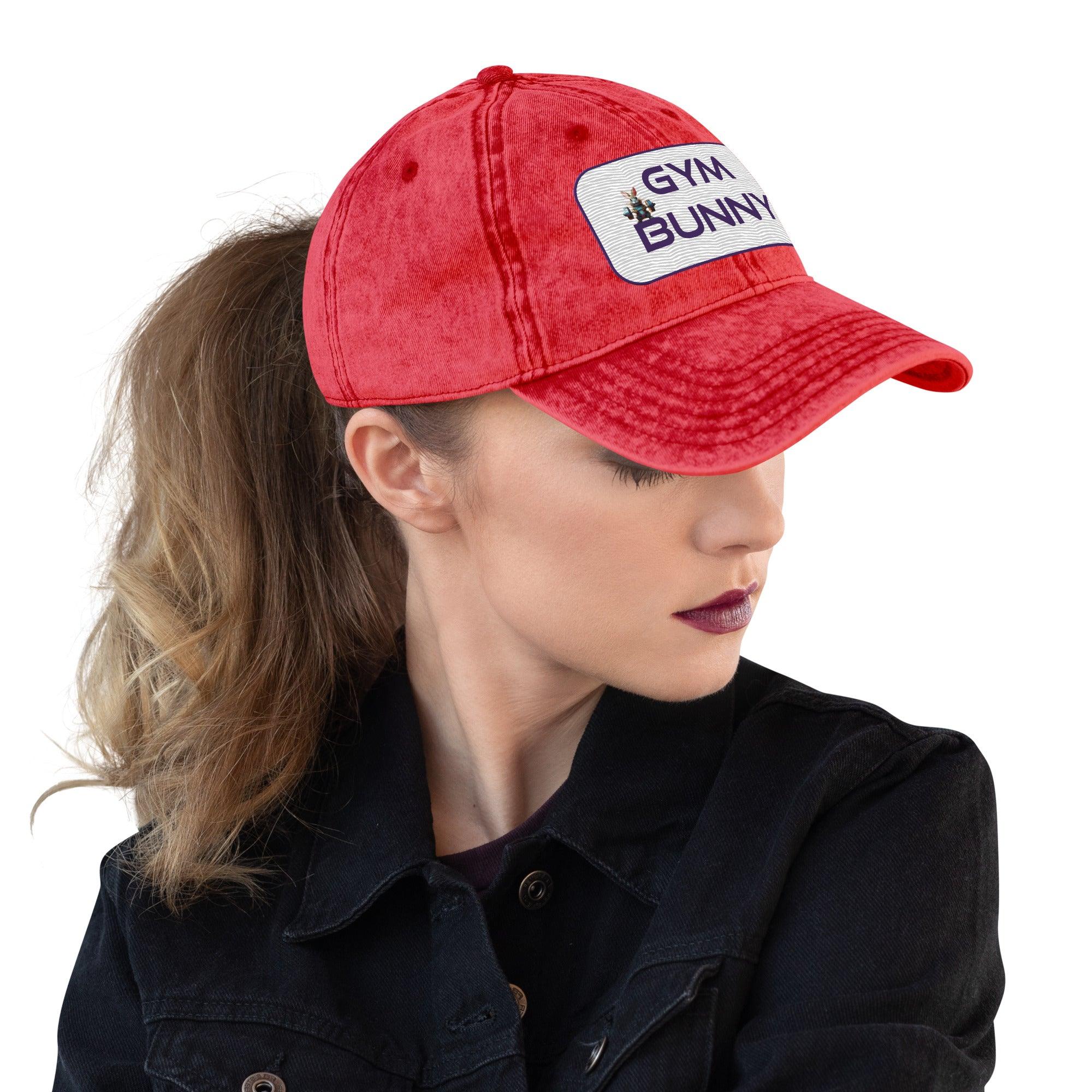 'Gym Bunny' Vintage Cotton Twill Cap - POMA Graphics