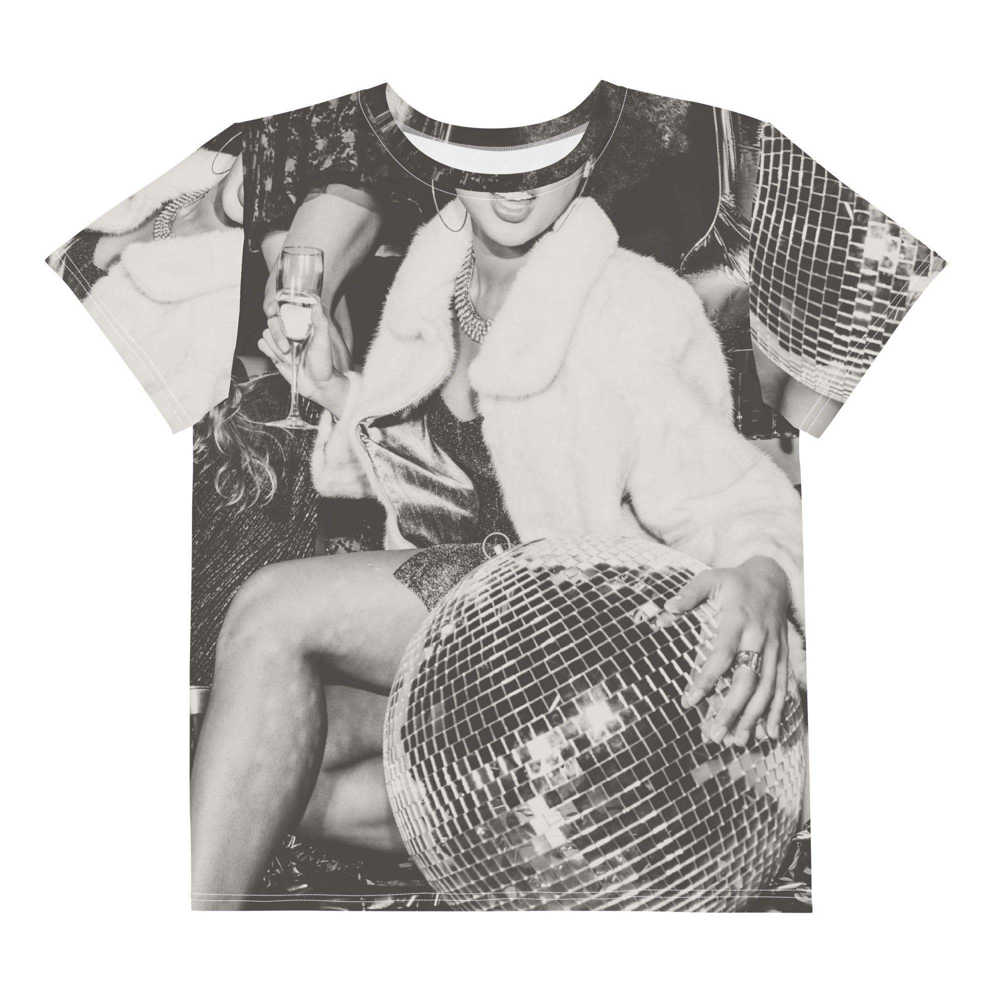 'Mirror Ball Party' Baby Tee - All Over Print - POMA Graphics