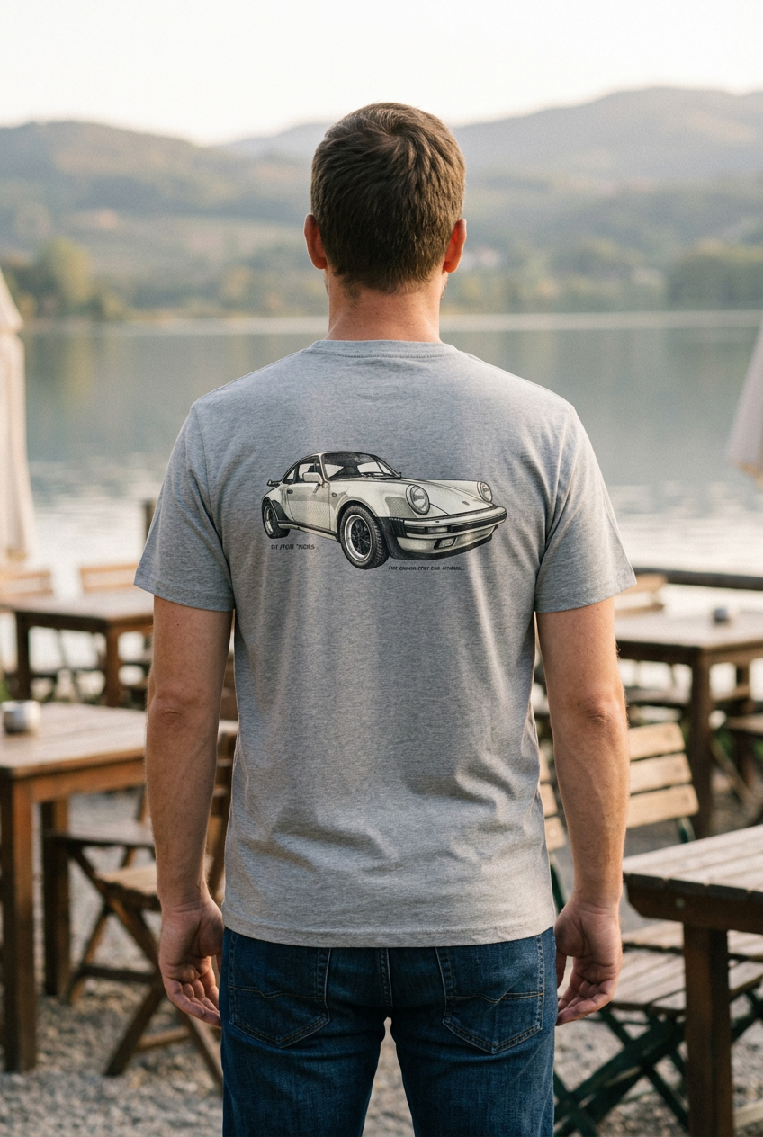 Porsche 930 Turbo White Unisex Organic Cotton T-Shirt