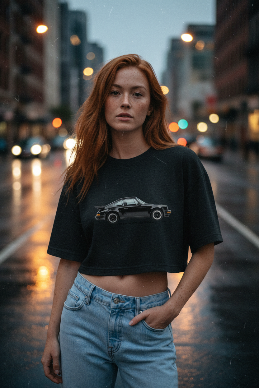 Porsche Turbo Garment Dye Cropped Tee Lifestyle