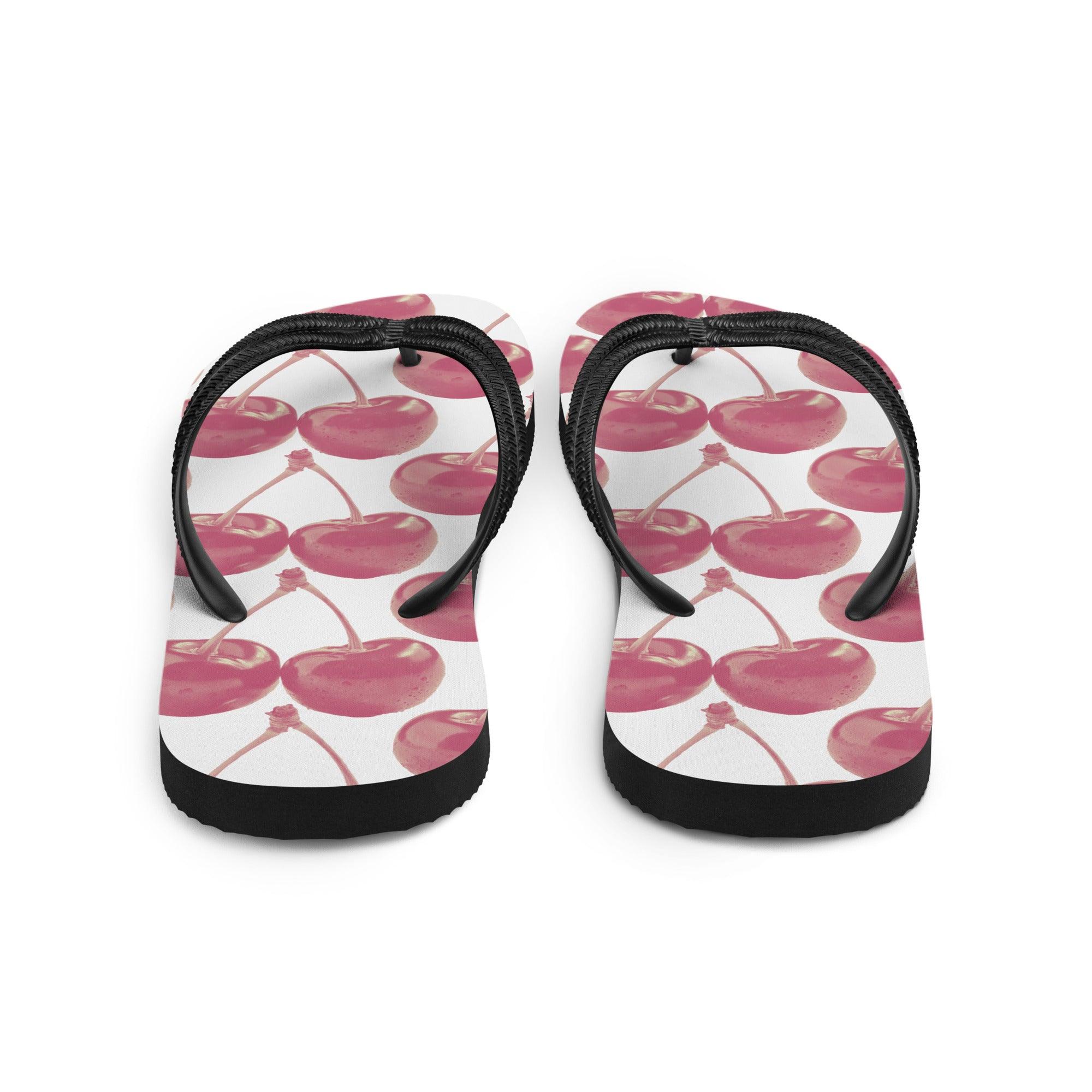 'Cherry Red repeat' Flip-Flops