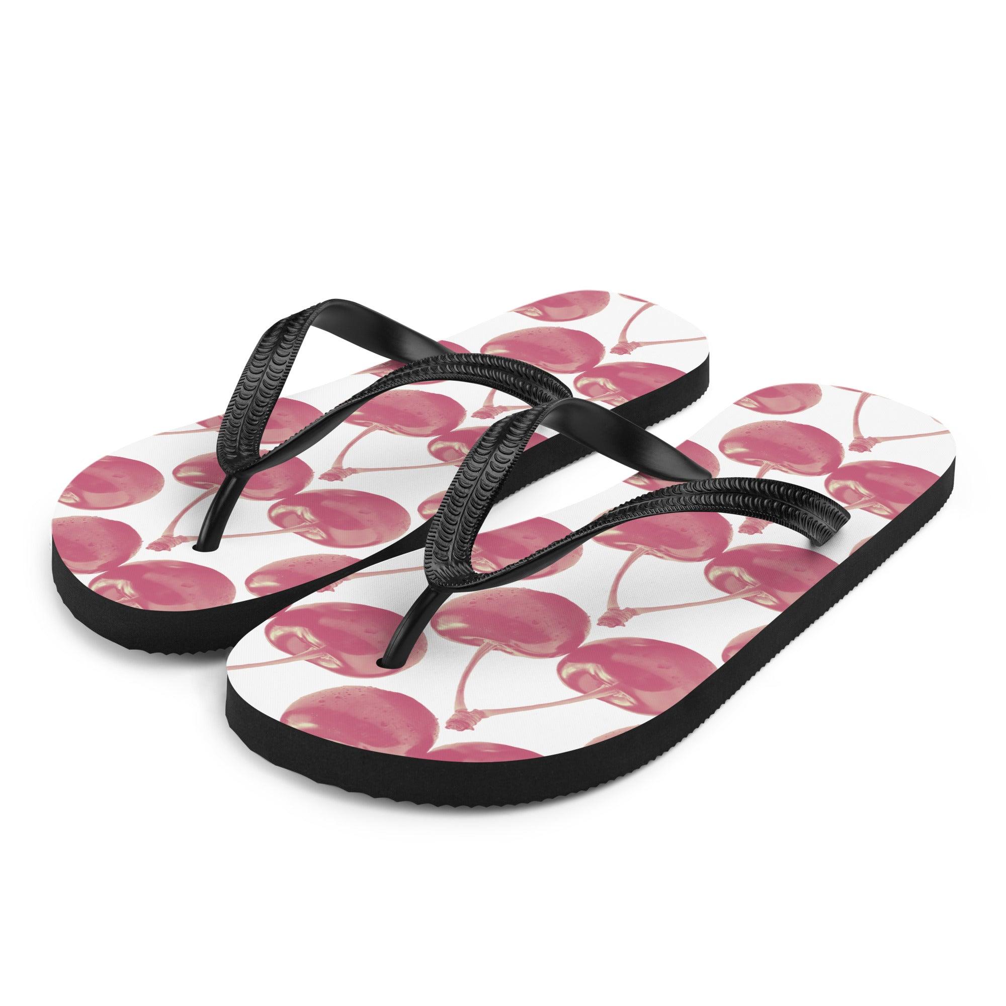 'Cherry Red repeat' Flip-Flops