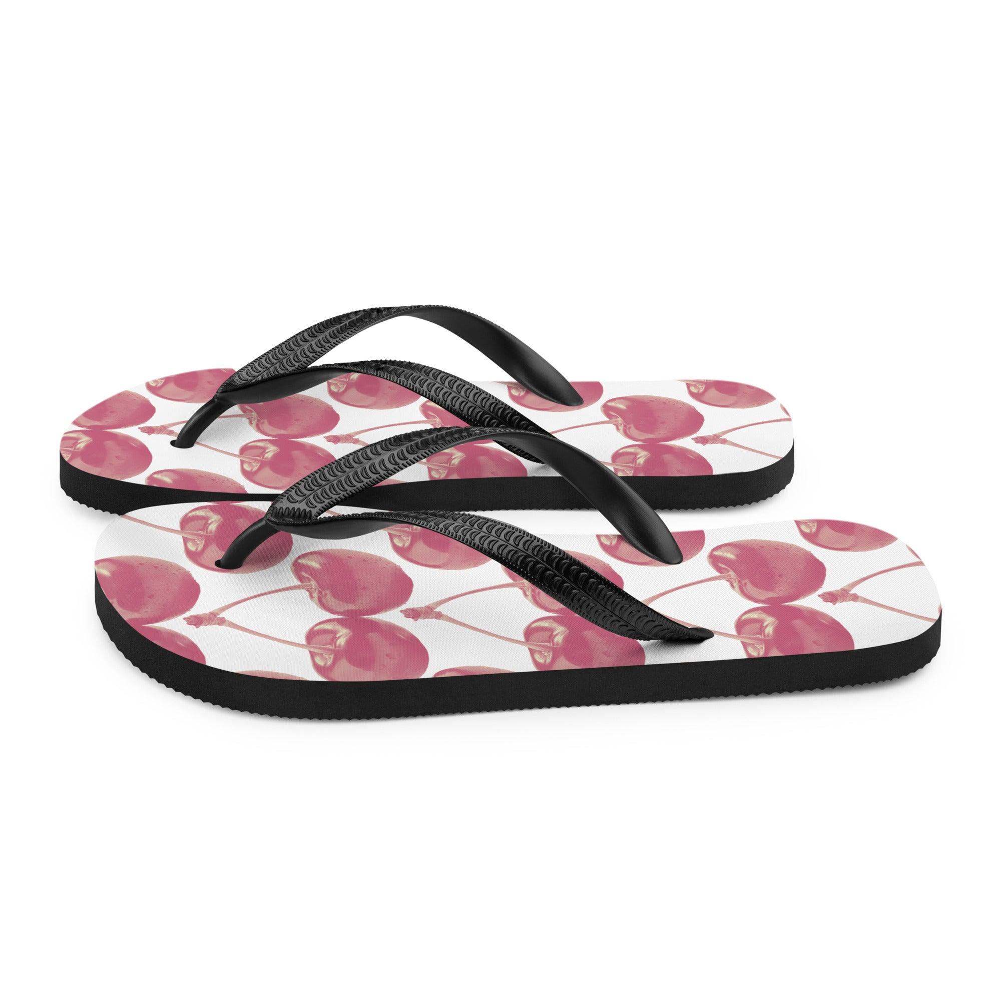 'Cherry Red repeat' Flip-Flops