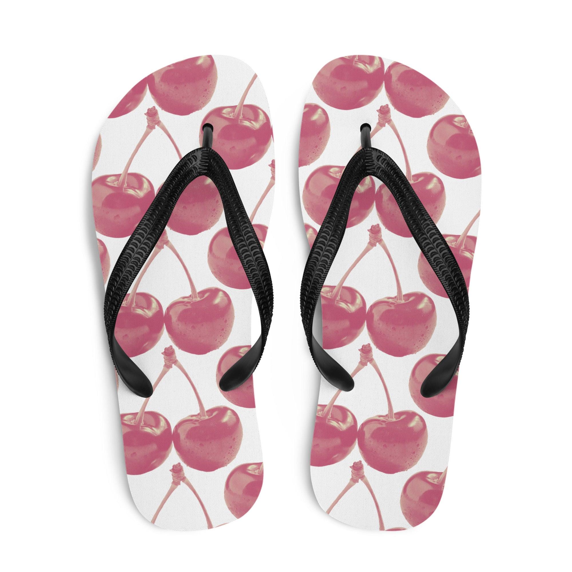 'Cherry Red repeat' Flip-Flops