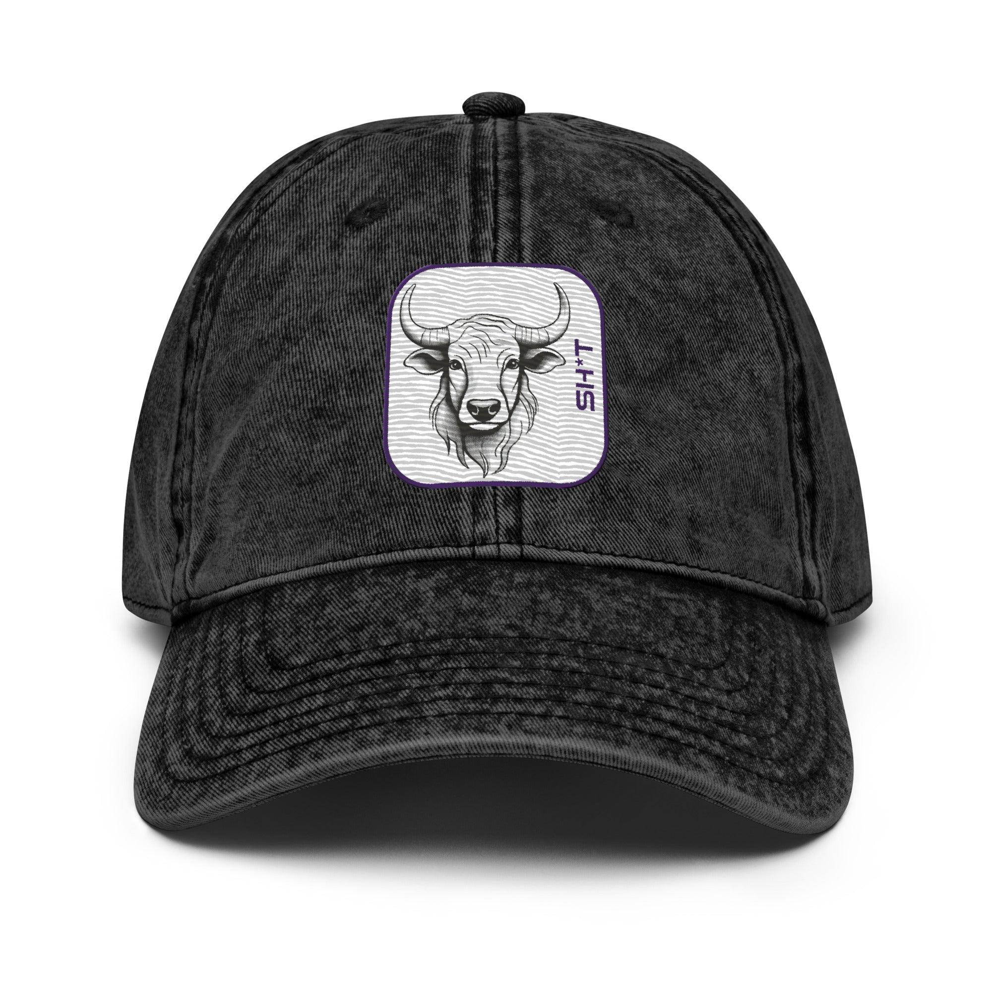 'Bull Sh*t' Vintage Cotton Twill Cap - POMA Graphics