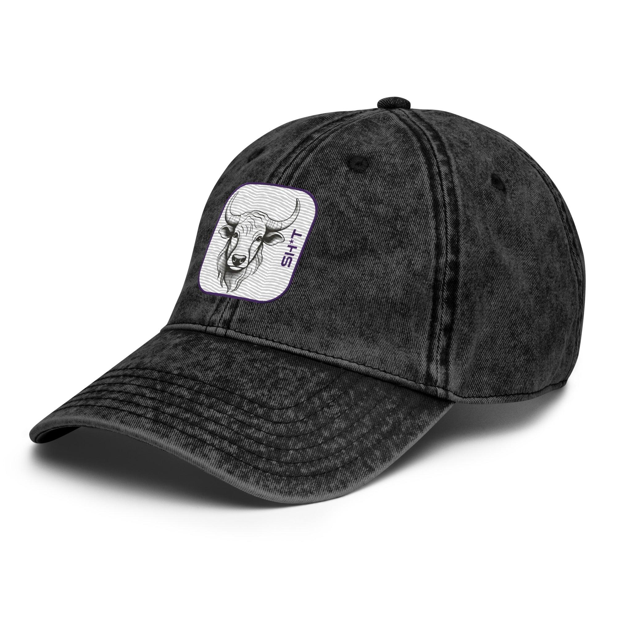 'Bull Sh*t' Vintage Cotton Twill Cap - POMA Graphics