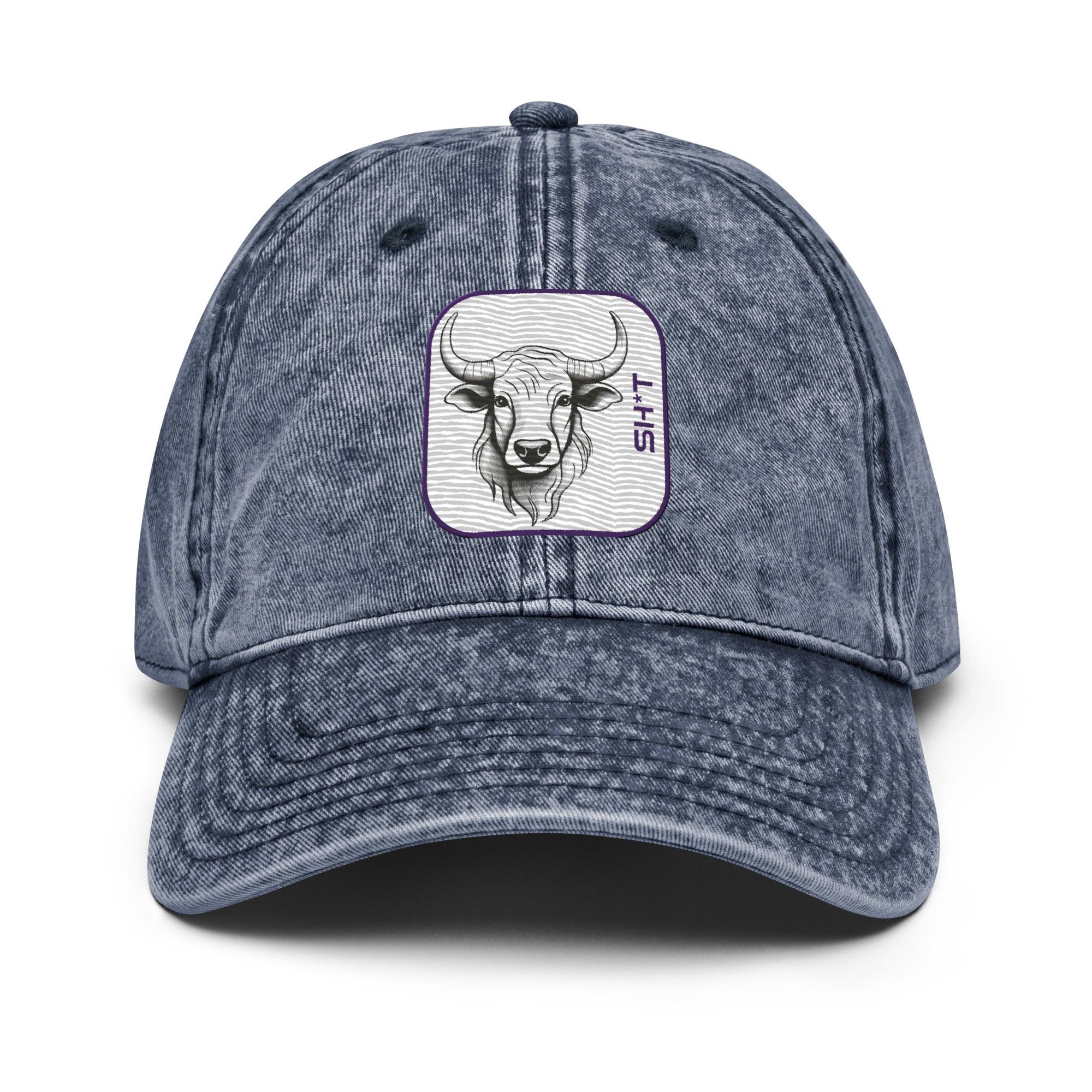 'Bull Sh*t' Vintage Cotton Twill Cap - POMA Graphics