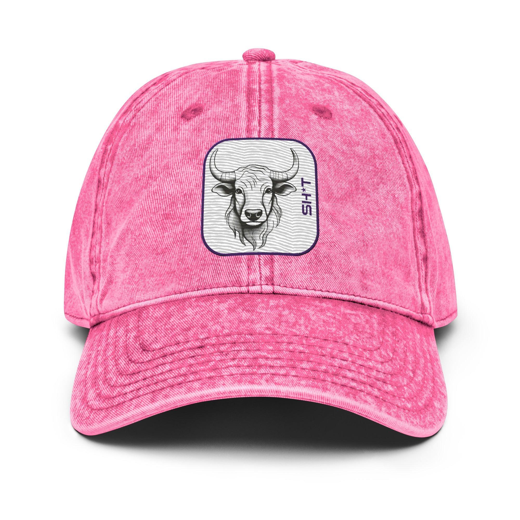 'Bull Sh*t' Vintage Cotton Twill Cap - POMA Graphics