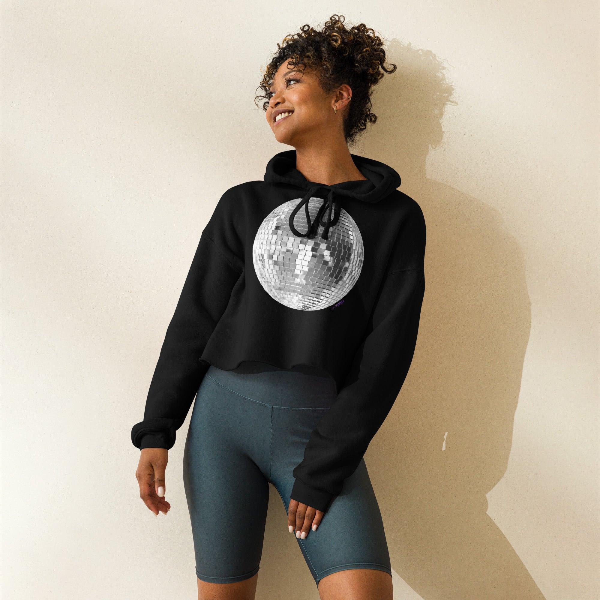 'Disco Ball' Cropped Hoodie - POMA Graphics