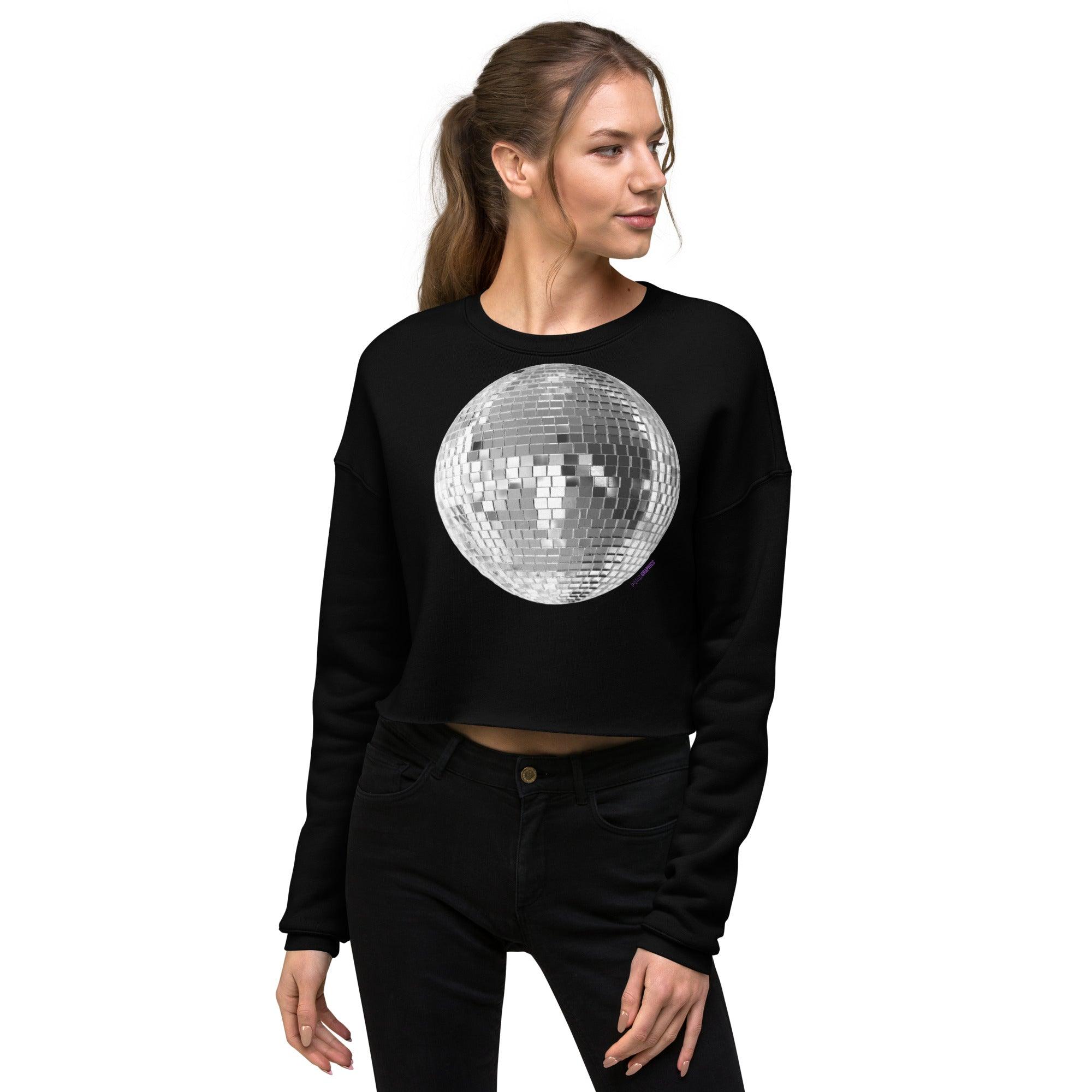 'Disco Ball' Cropped Sweatshirt - POMA Graphics