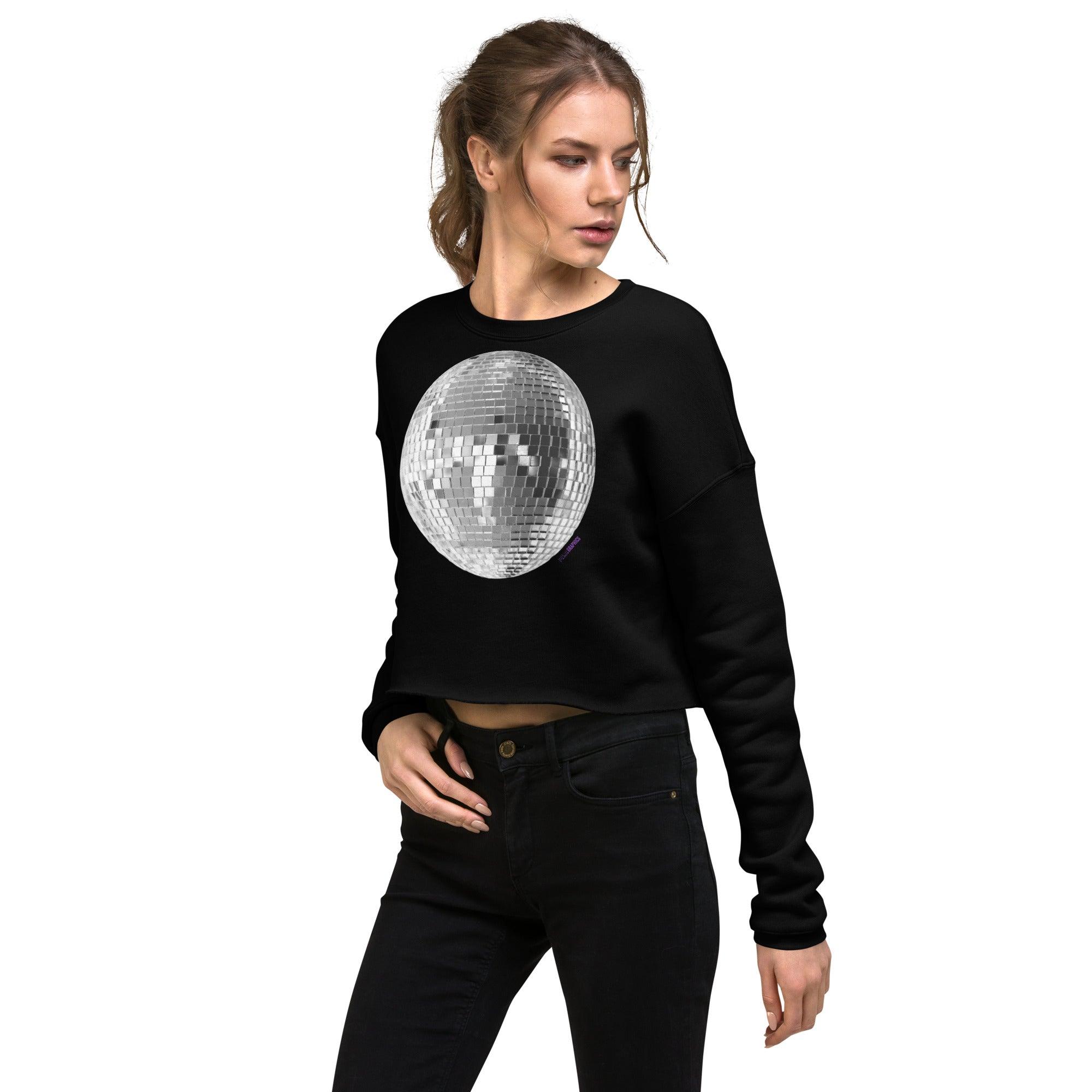 'Disco Ball' Cropped Sweatshirt - POMA Graphics