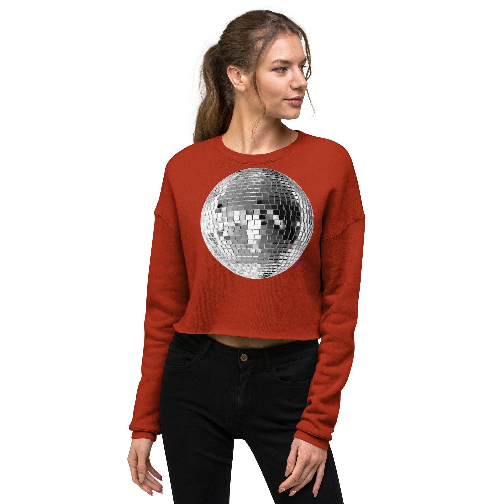 'Disco Ball' Cropped Sweatshirt - POMA Graphics