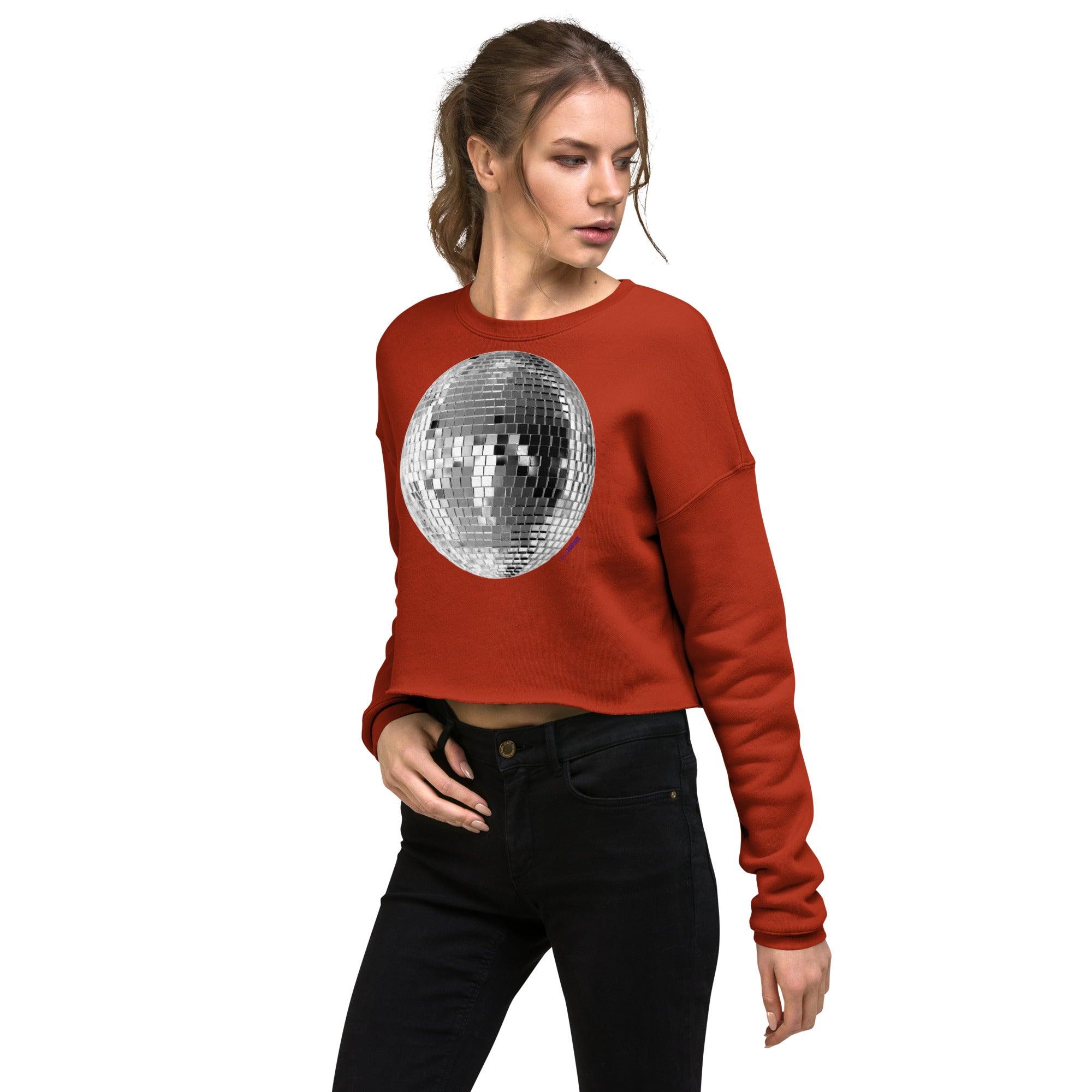 'Disco Ball' Cropped Sweatshirt - POMA Graphics