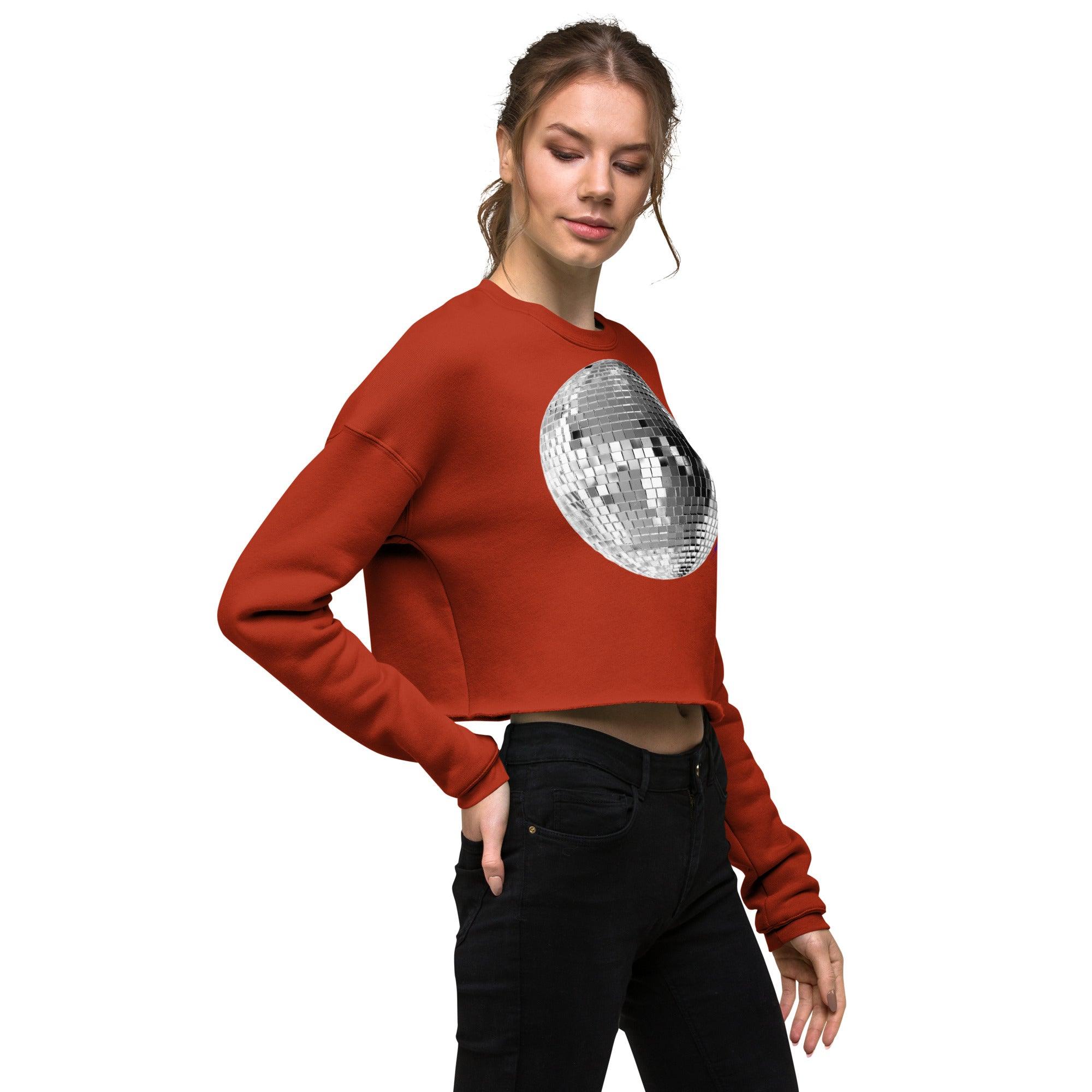 'Disco Ball' Cropped Sweatshirt - POMA Graphics