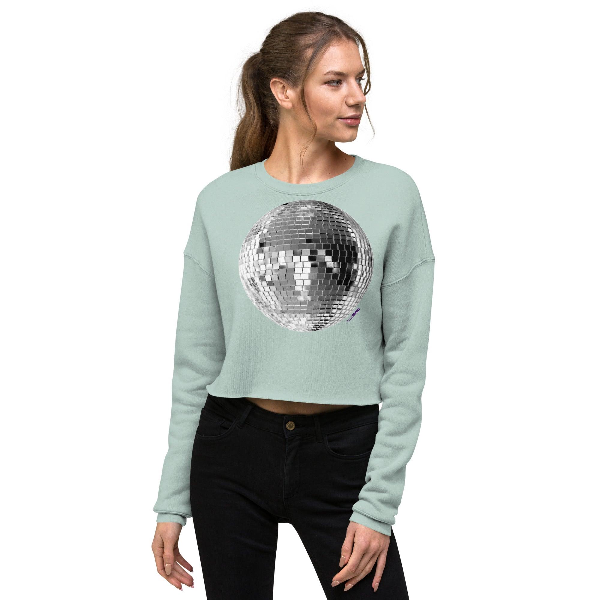 'Disco Ball' Cropped Sweatshirt - POMA Graphics