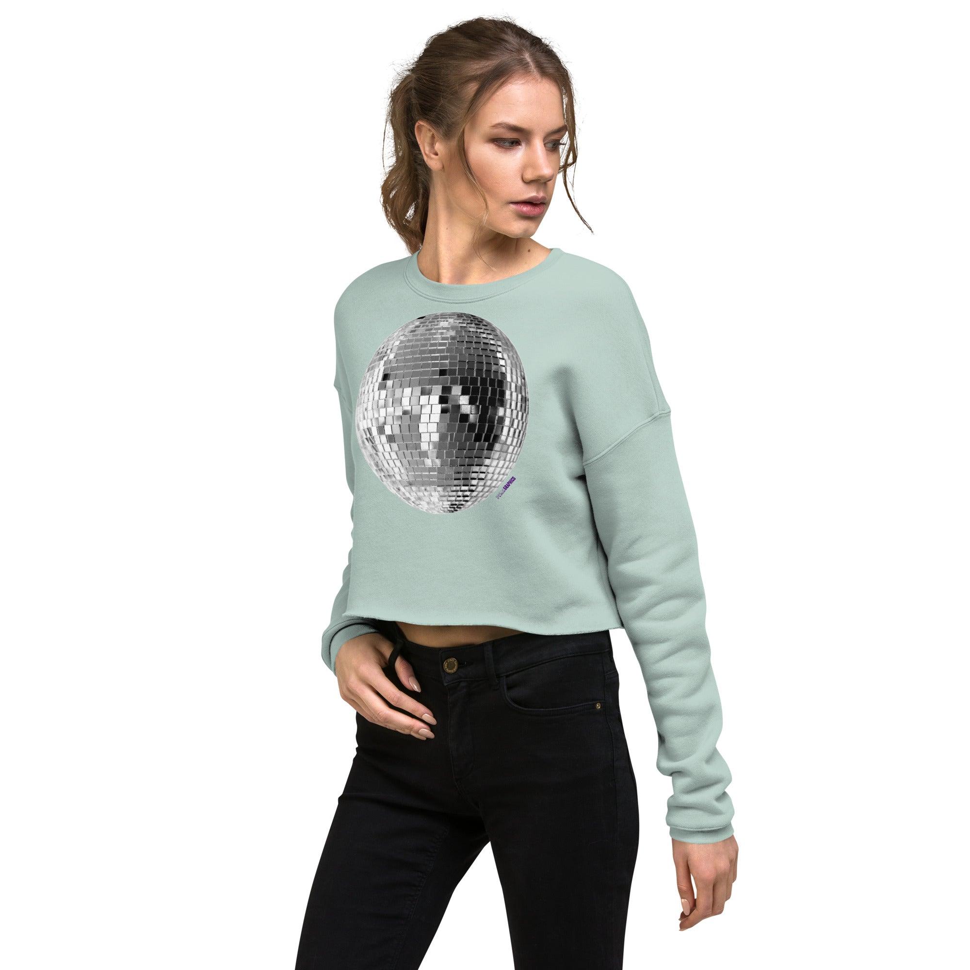 'Disco Ball' Cropped Sweatshirt - POMA Graphics