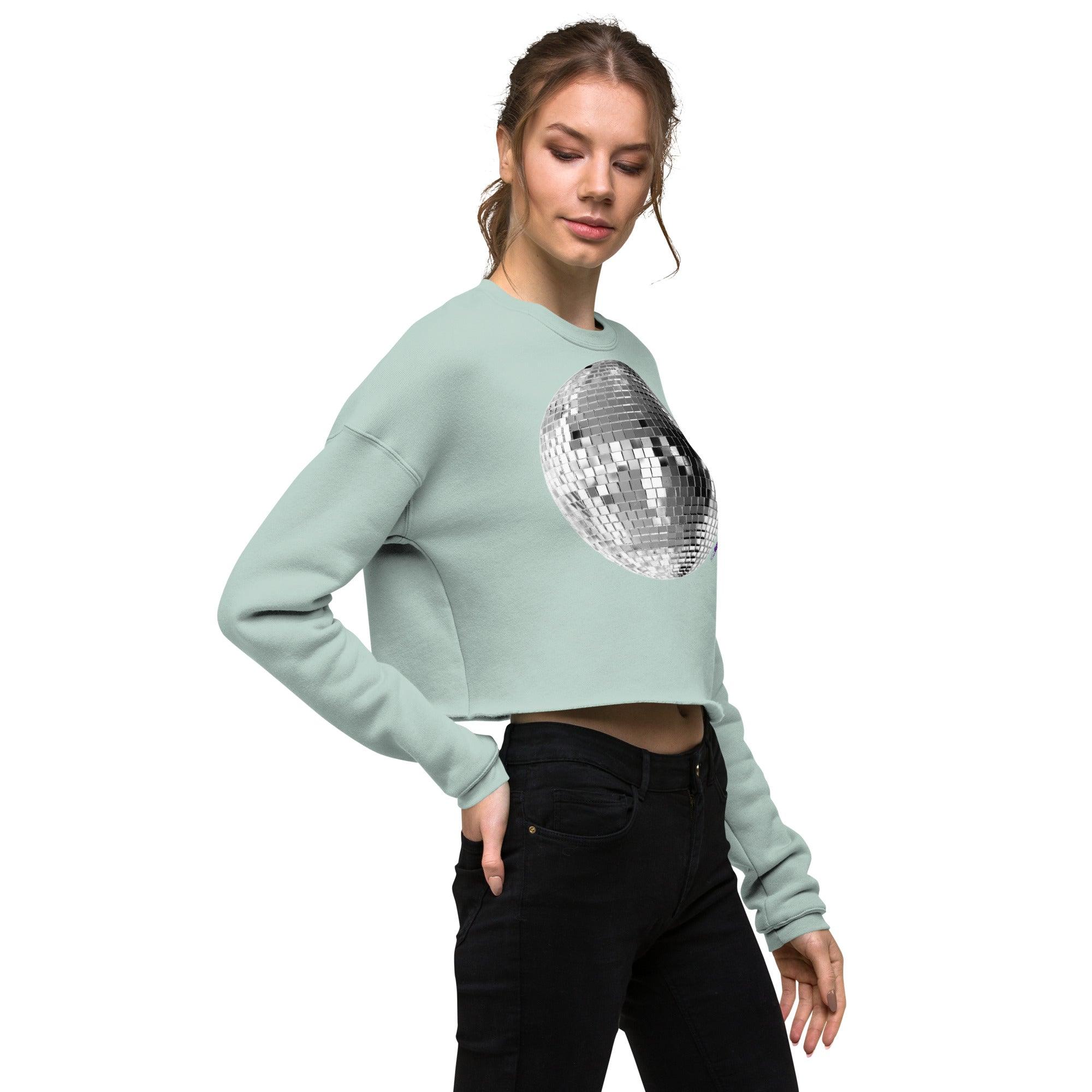 'Disco Ball' Cropped Sweatshirt - POMA Graphics