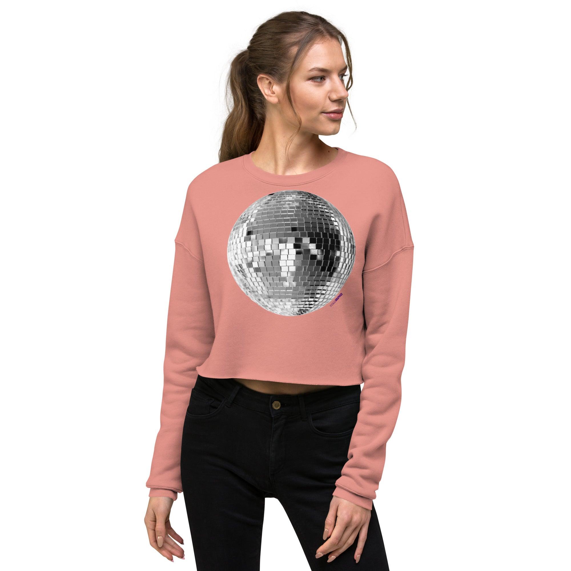 'Disco Ball' Cropped Sweatshirt - POMA Graphics