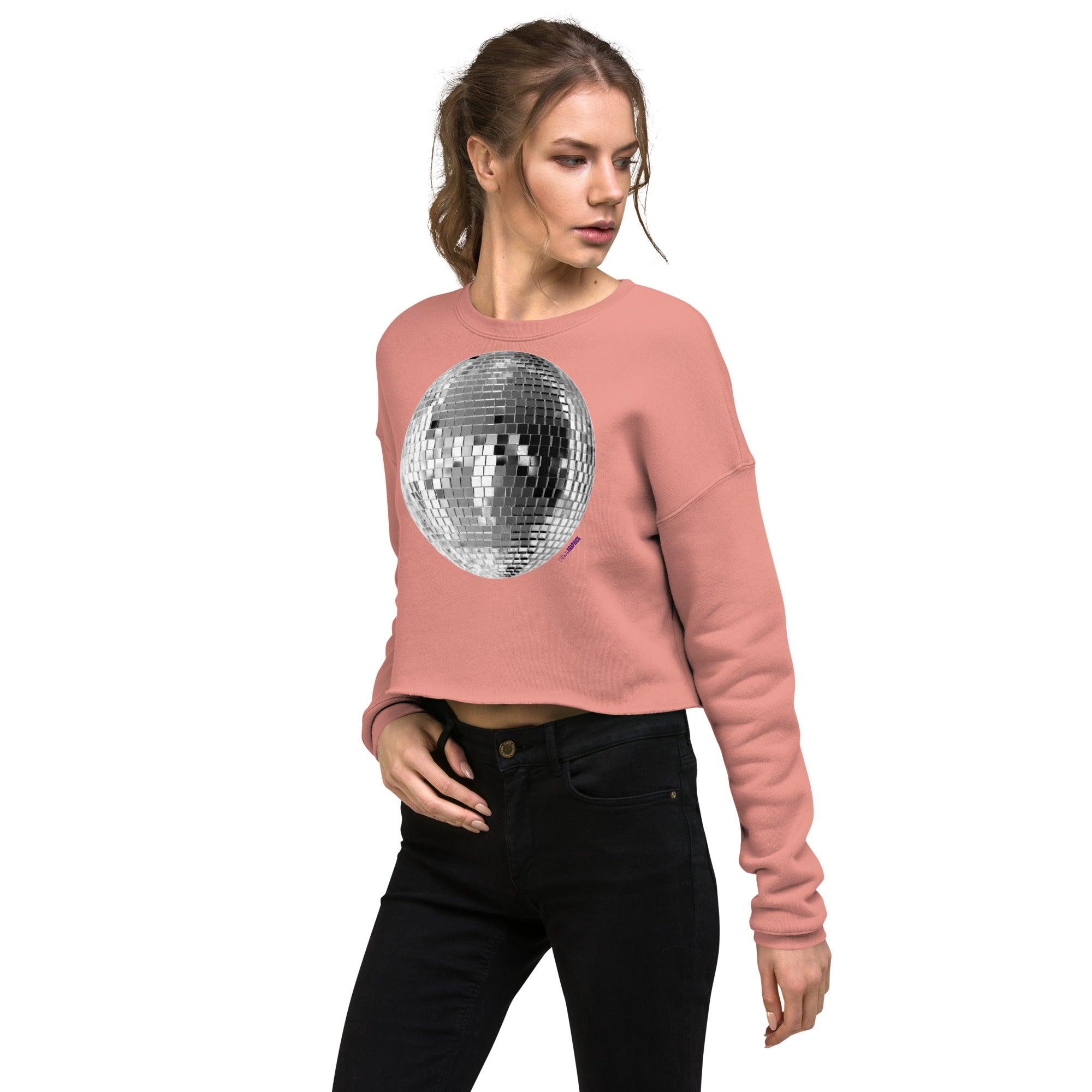 'Disco Ball' Cropped Sweatshirt - POMA Graphics