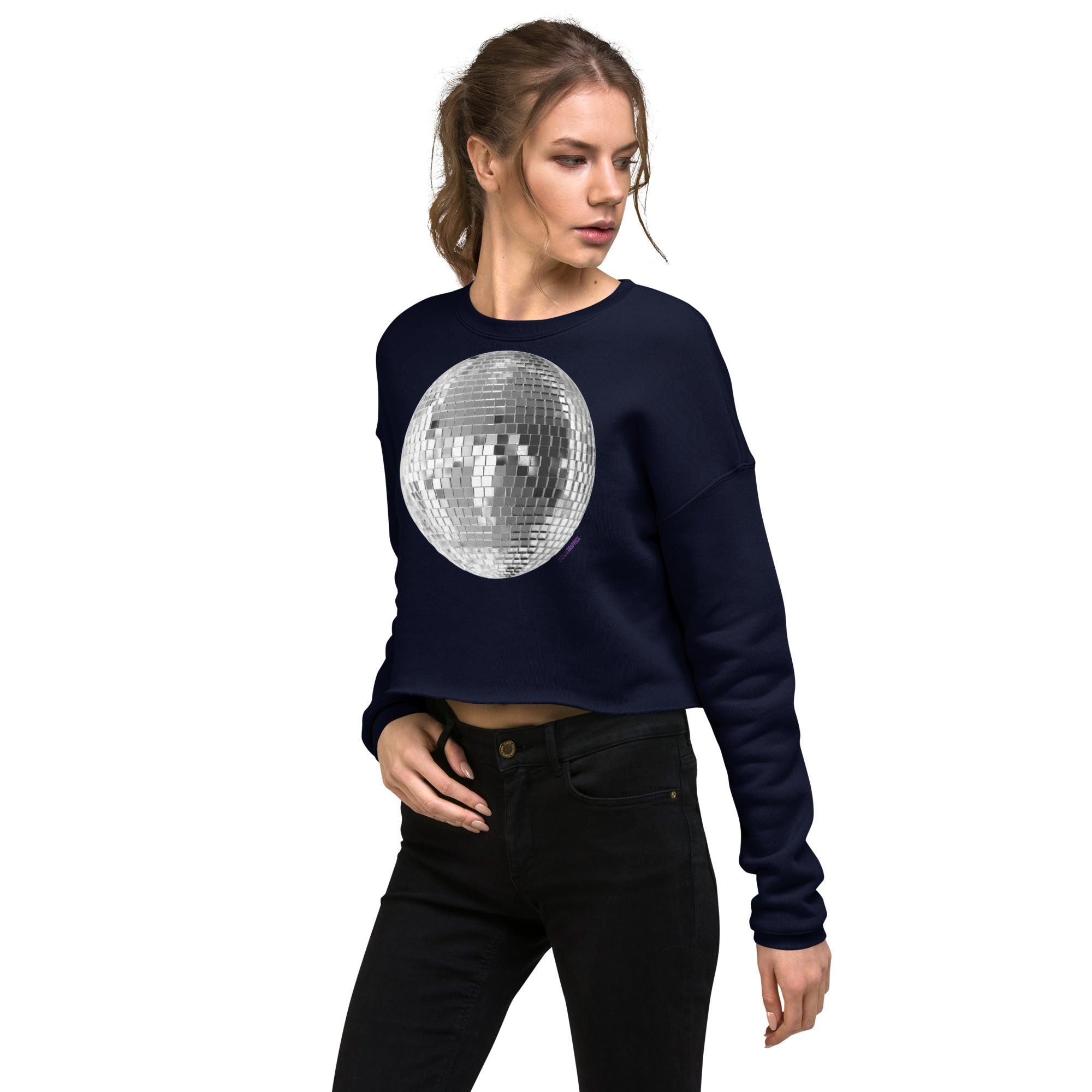 'Disco Ball' Cropped Sweatshirt - POMA Graphics