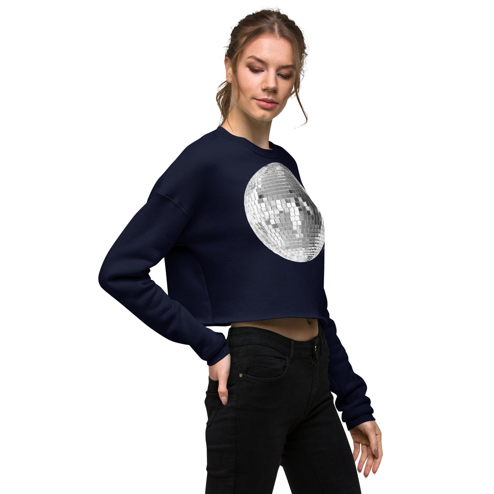 'Disco Ball' Cropped Sweatshirt - POMA Graphics